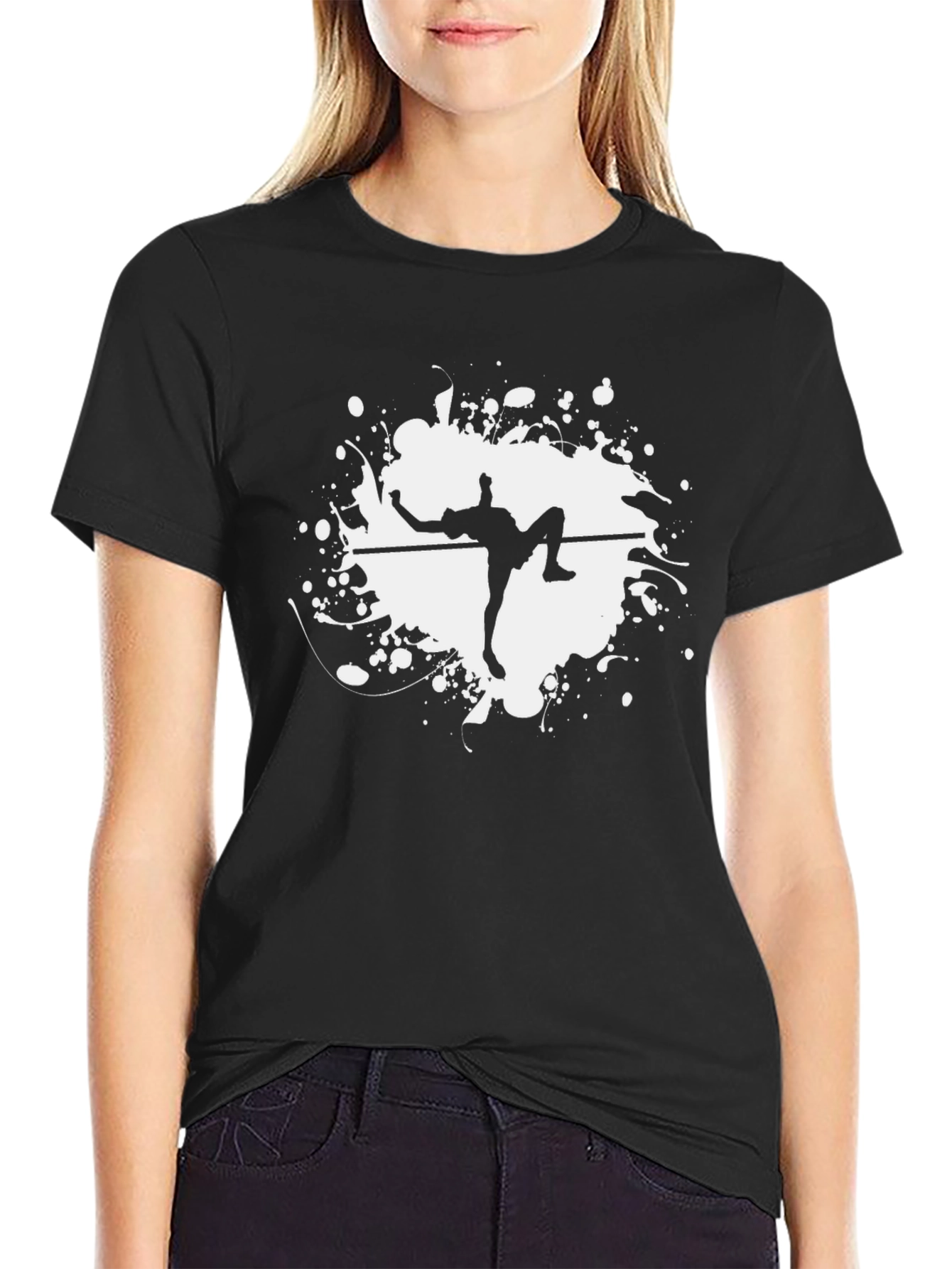 High Jump Athlete Graphic Tee - Cool Black T-Shirt