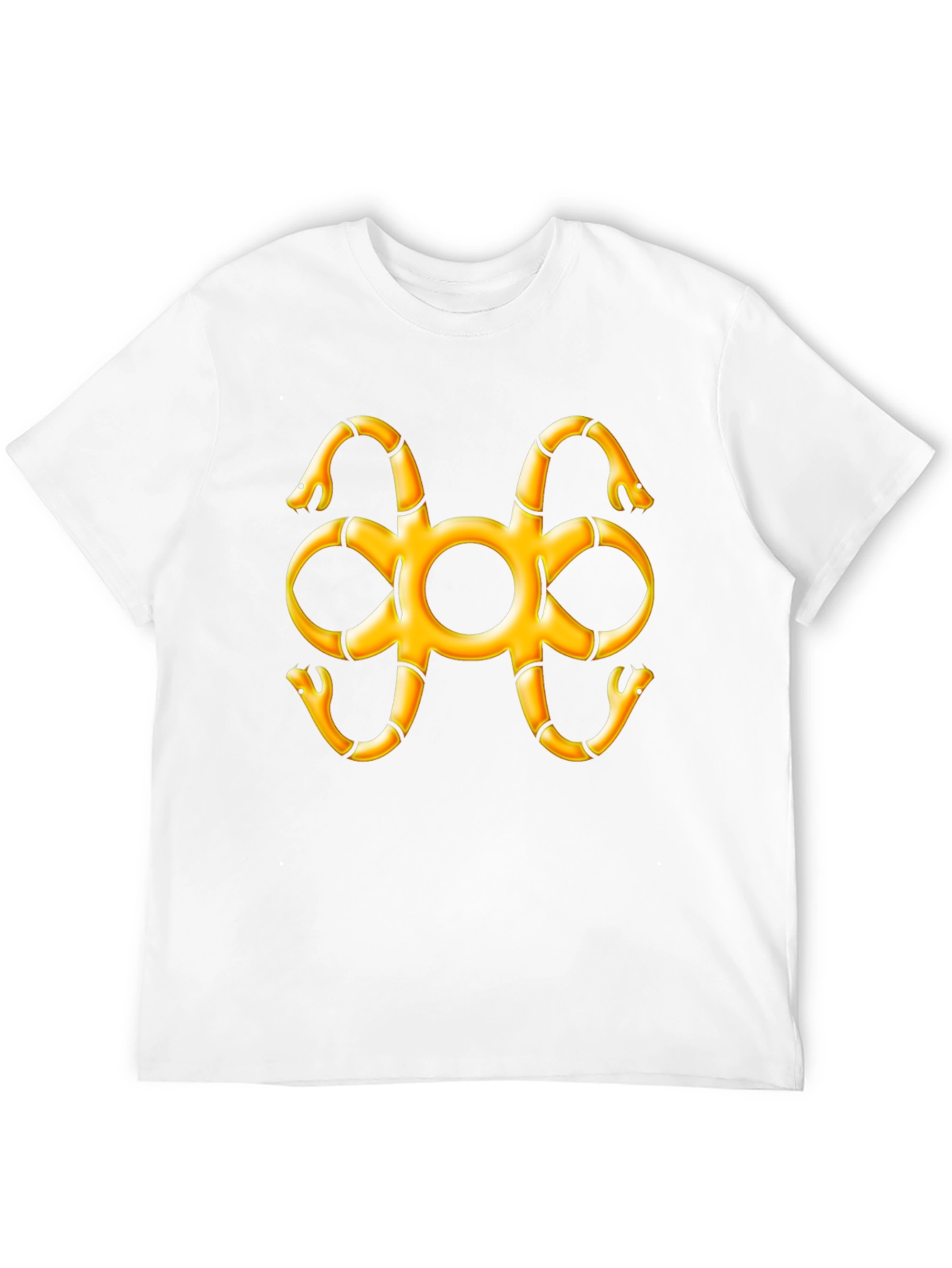 Black T-Shirt with Snake Adinkra Symbol