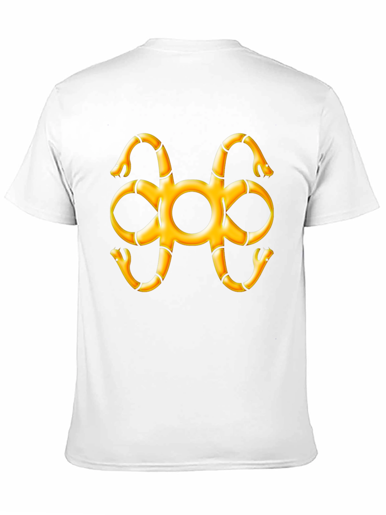 Black T-Shirt with Snake Adinkra Symbol