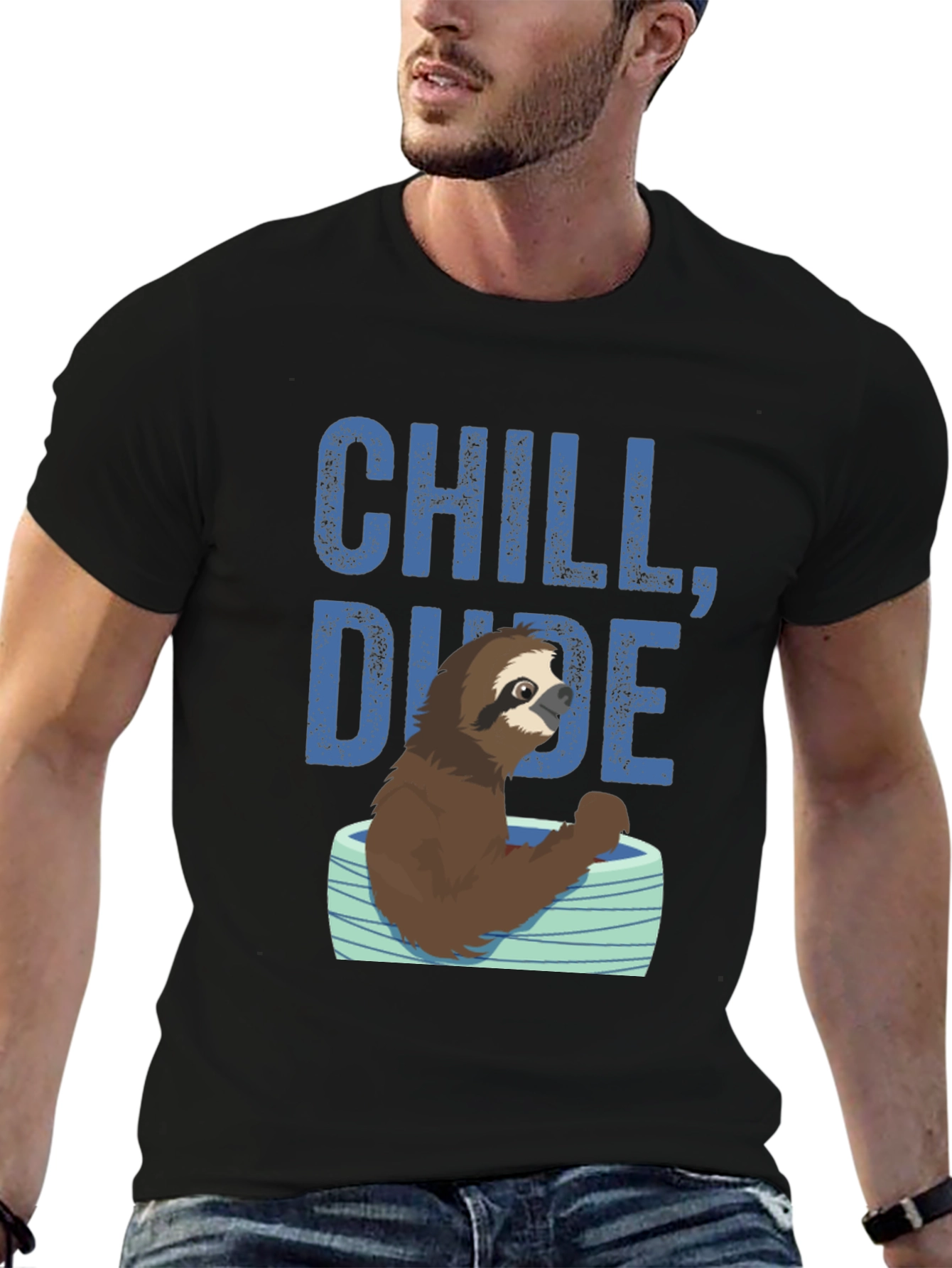 Chill Dude Sloth Graphic Tee - Relaxed Fit