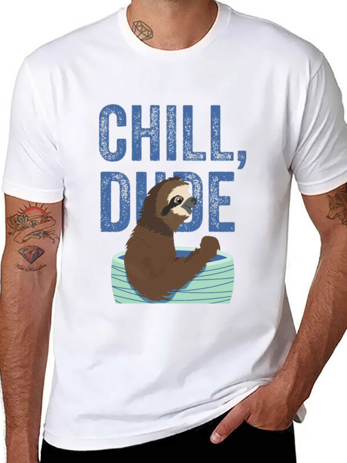 Chill Dude Sloth Graphic Tee - Relaxed Fit