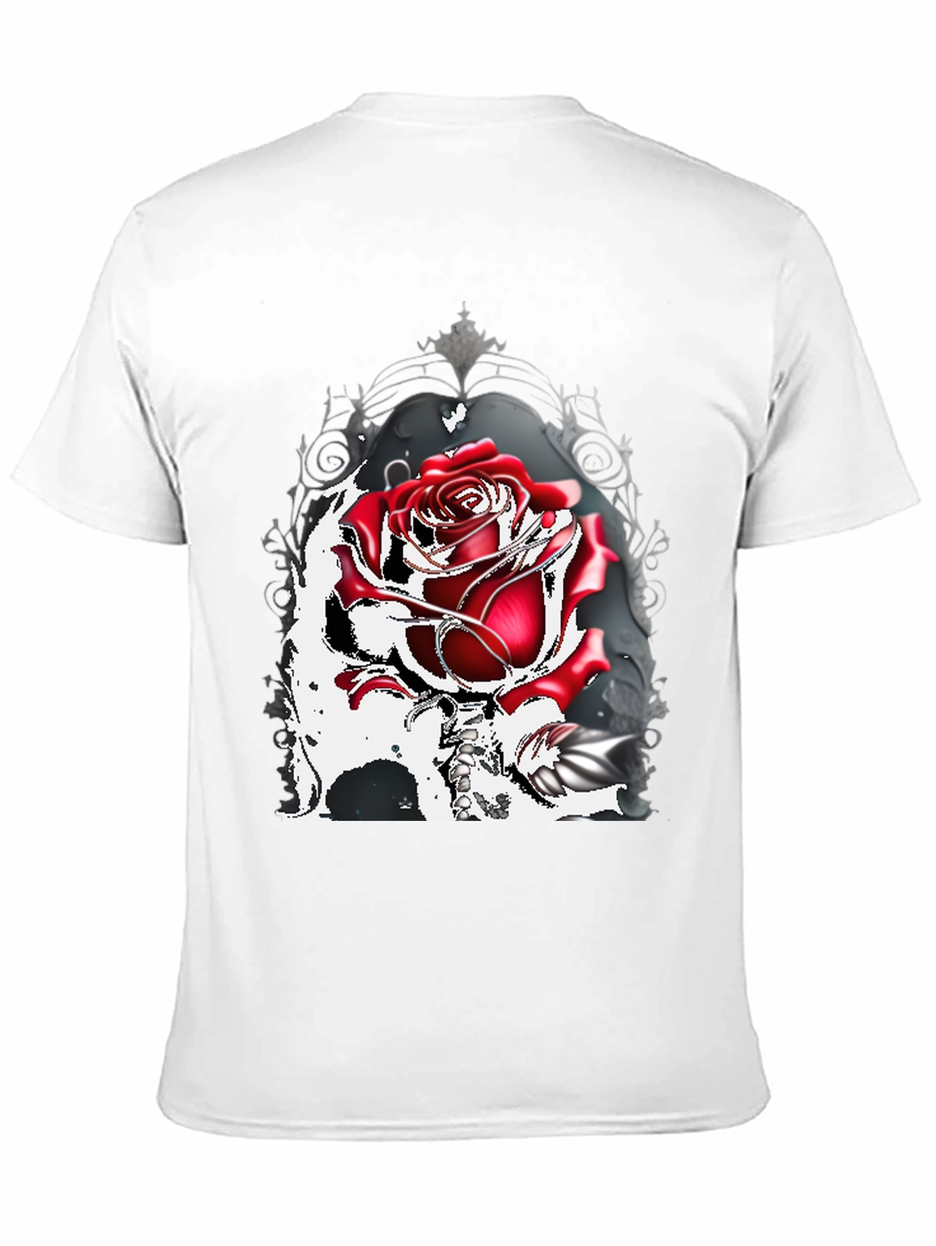 Gothic Rose T-Shirt: Dark Romance Style