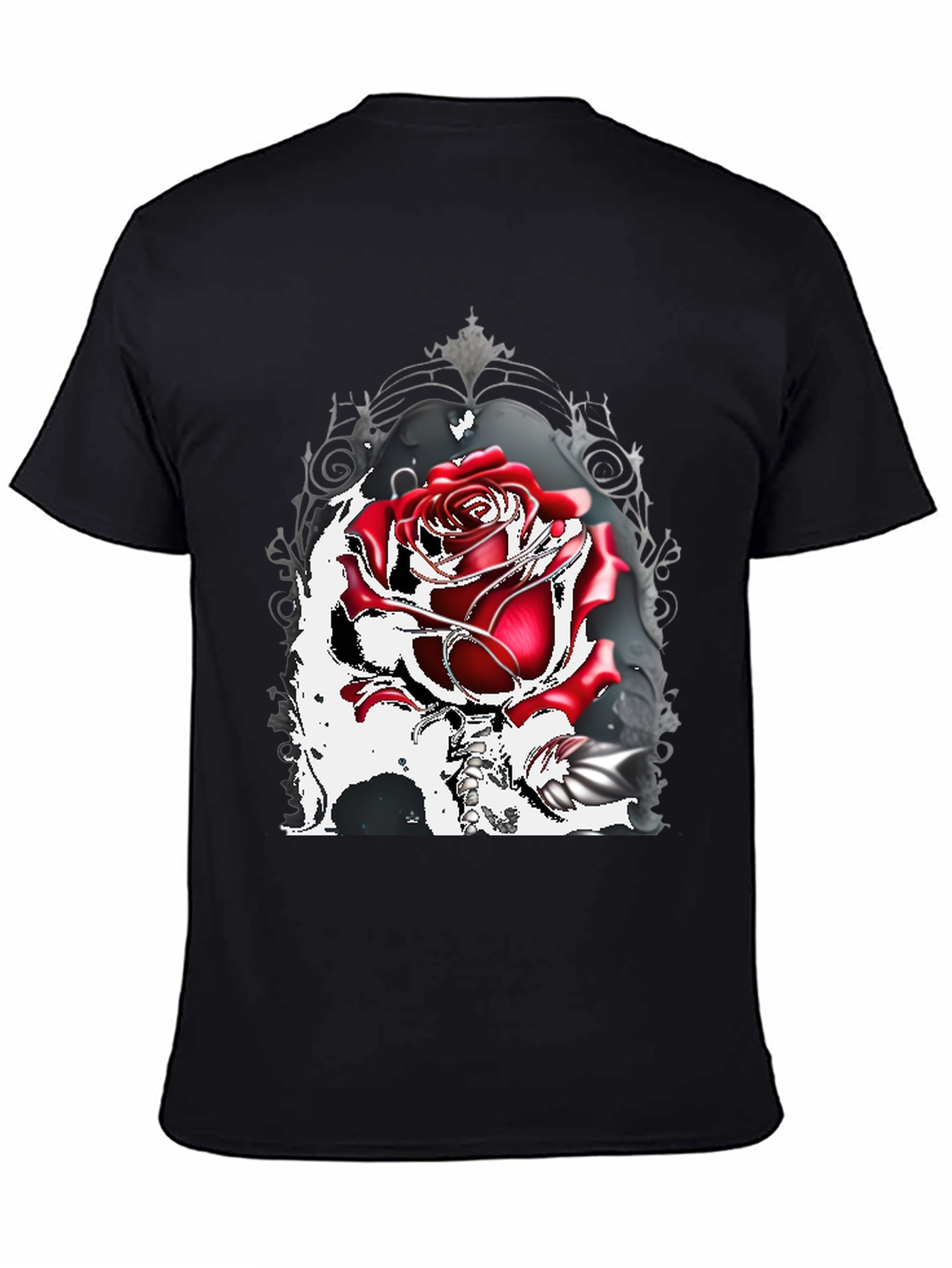 Gothic Rose T-Shirt: Dark Romance Style