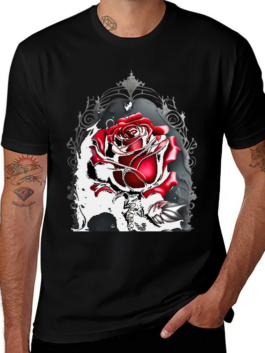 Gothic Rose T-Shirt: Dark Romance Style