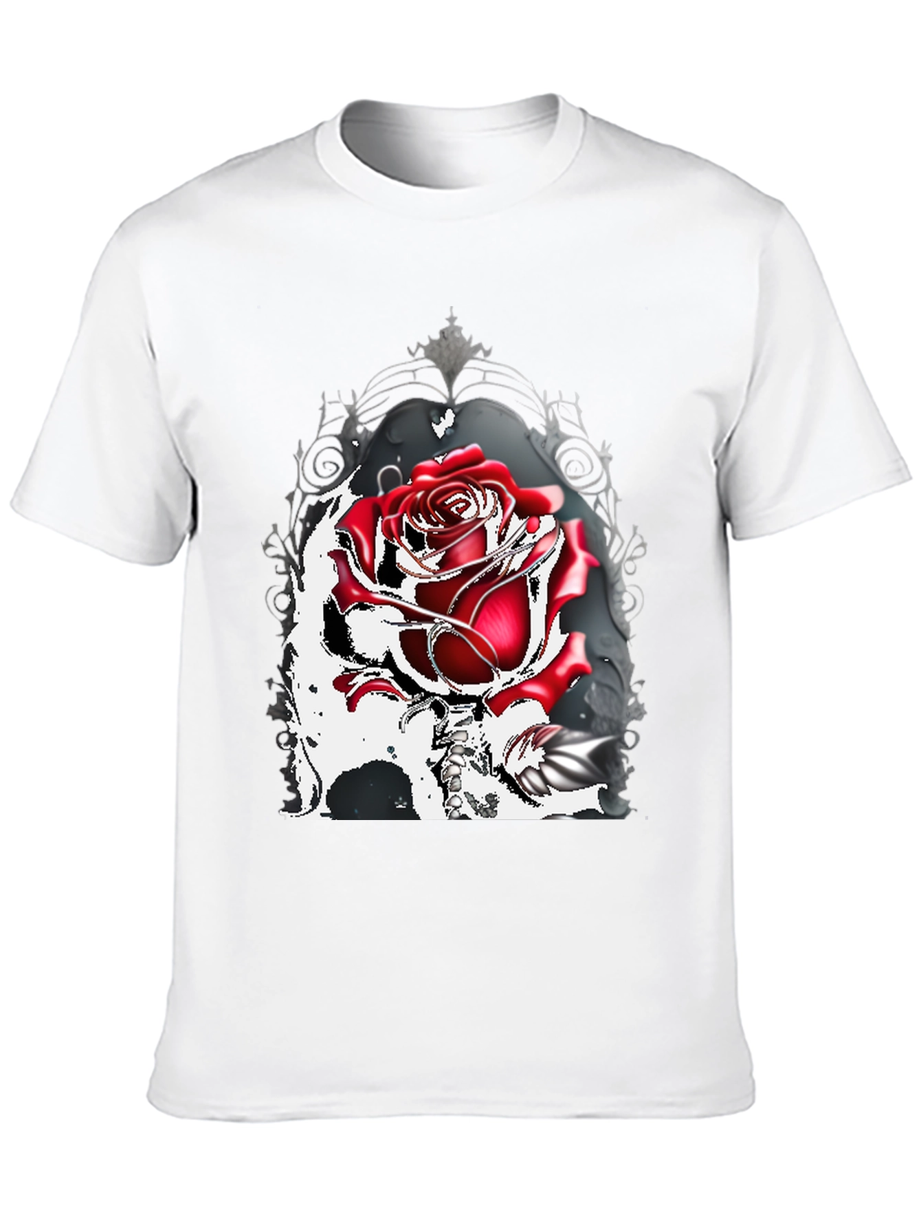 Gothic Rose T-Shirt: Dark Romance Style