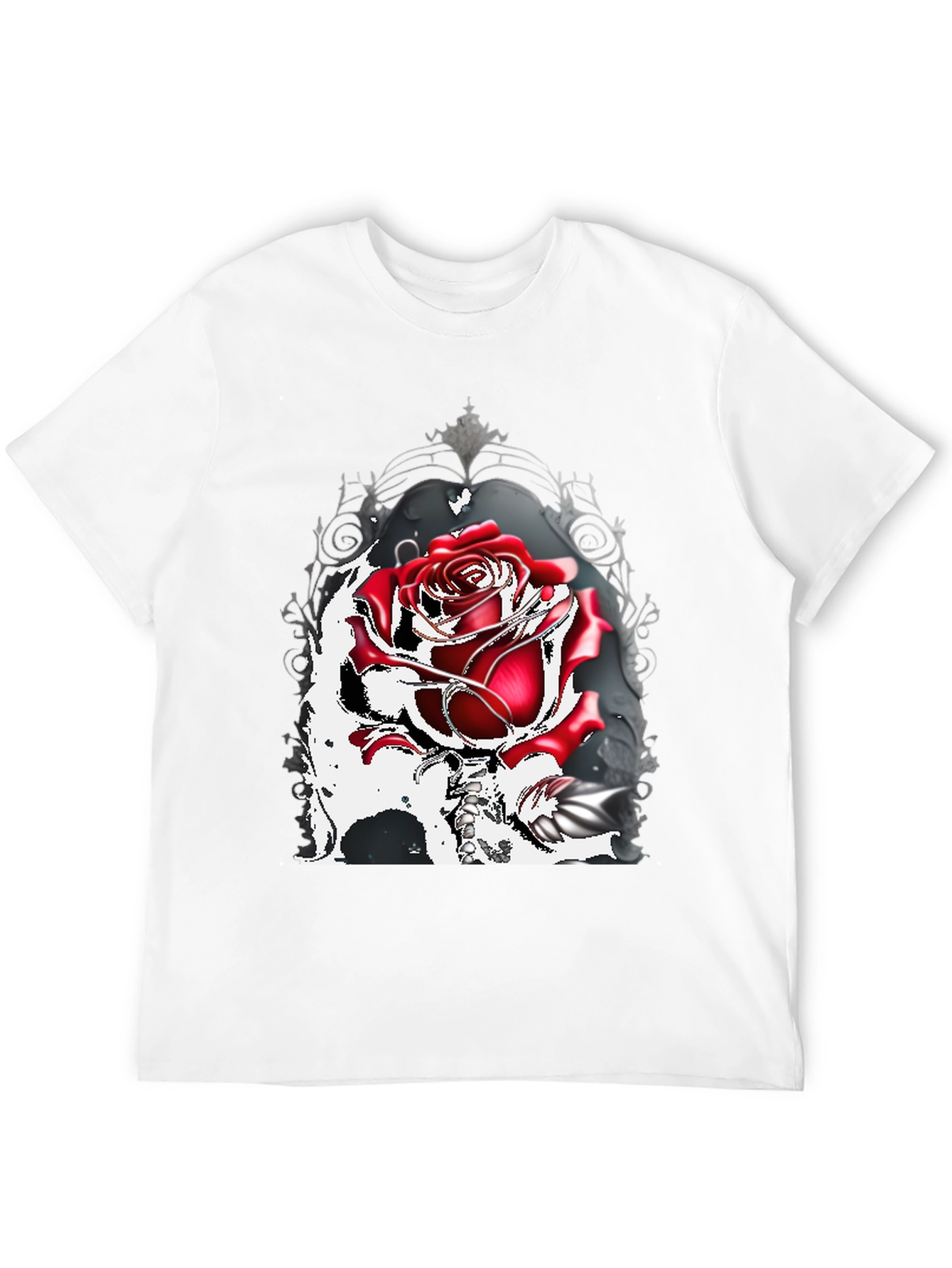 Gothic Rose T-Shirt: Dark Romance Style