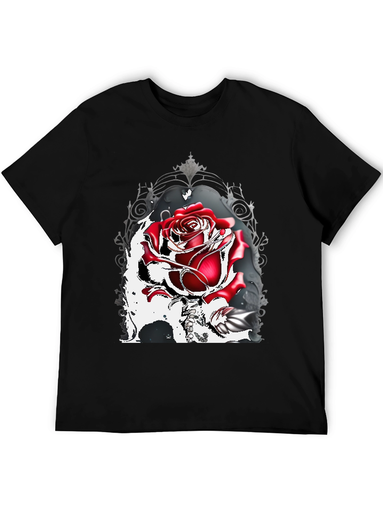 Gothic Rose T-Shirt: Dark Romance Style