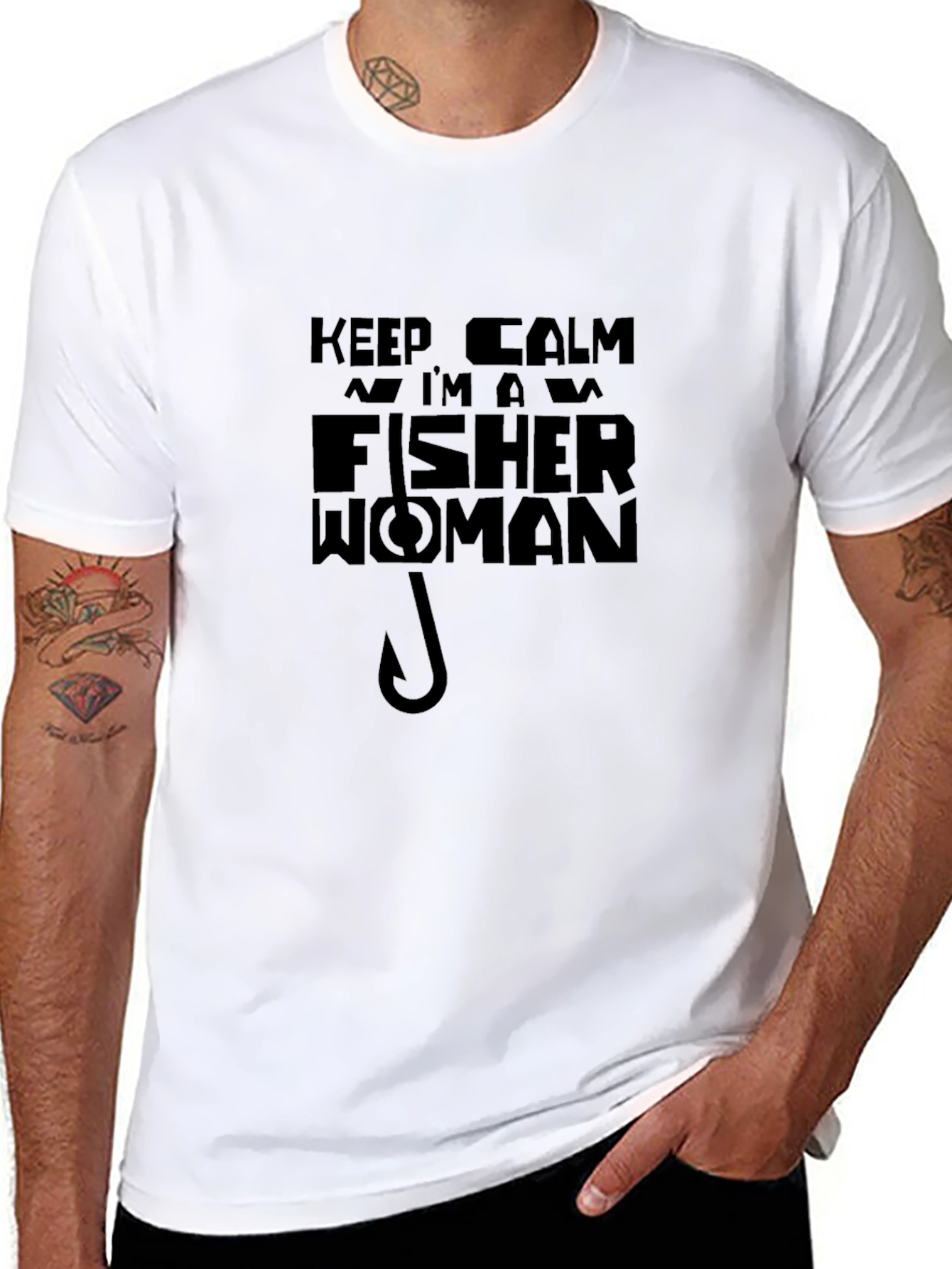 Keep Calm Im A Fisher Woman Graphic T-Shirt