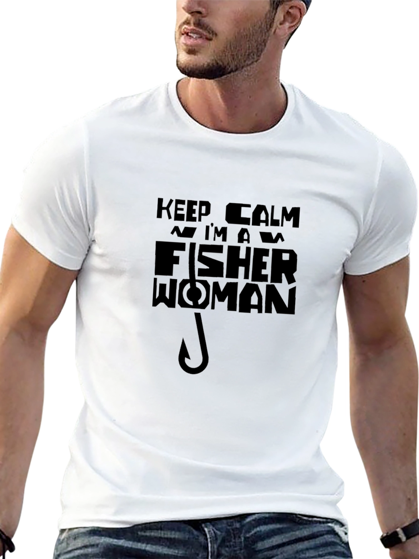 Keep Calm Im A Fisher Woman Graphic T-Shirt