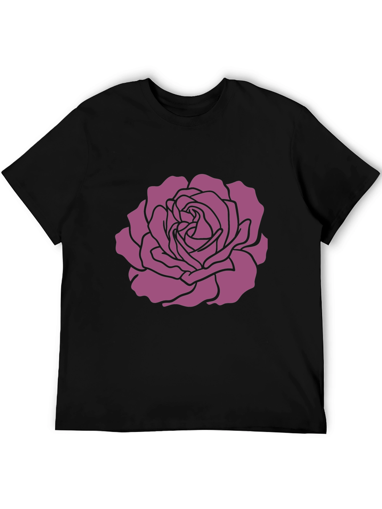 Rose Graphic Tee - Stylish Black T-Shirt