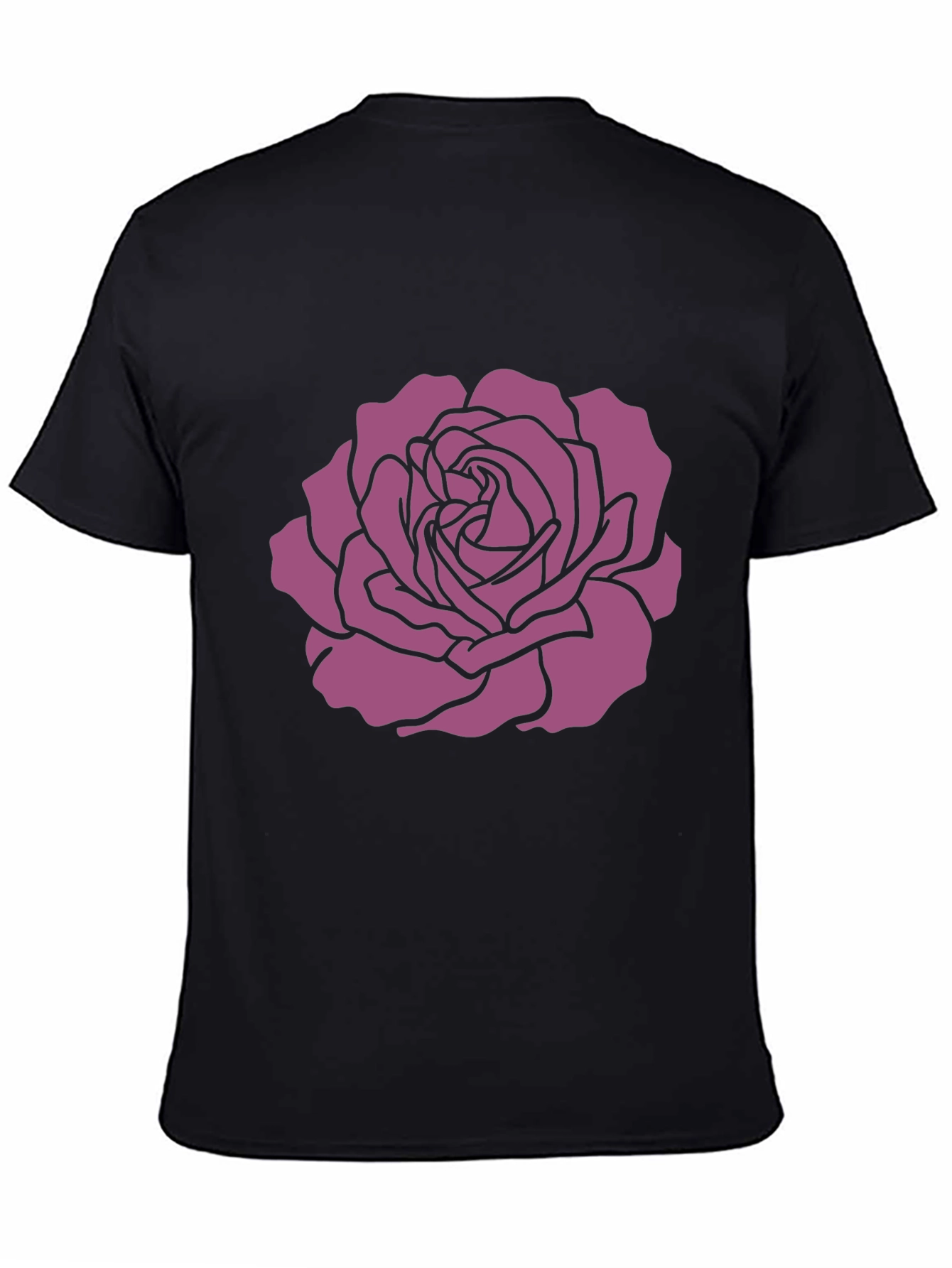 Rose Graphic Tee - Stylish Black T-Shirt