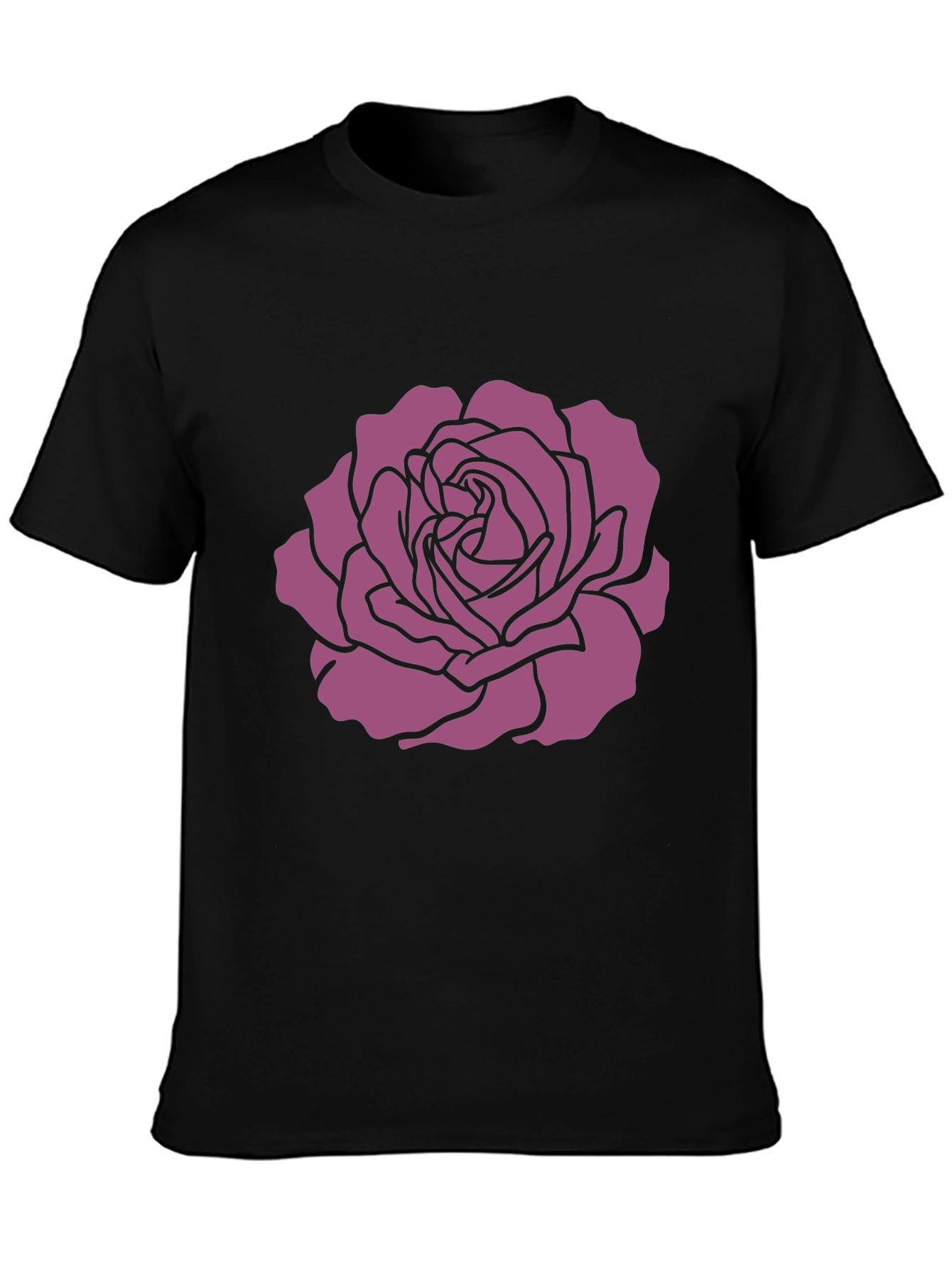 Rose Graphic Tee - Stylish Black T-Shirt
