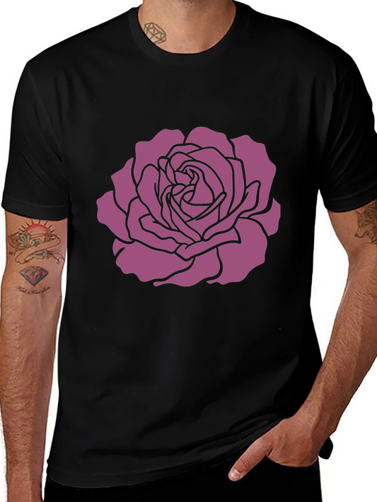 Rose Graphic Tee - Stylish Black T-Shirt