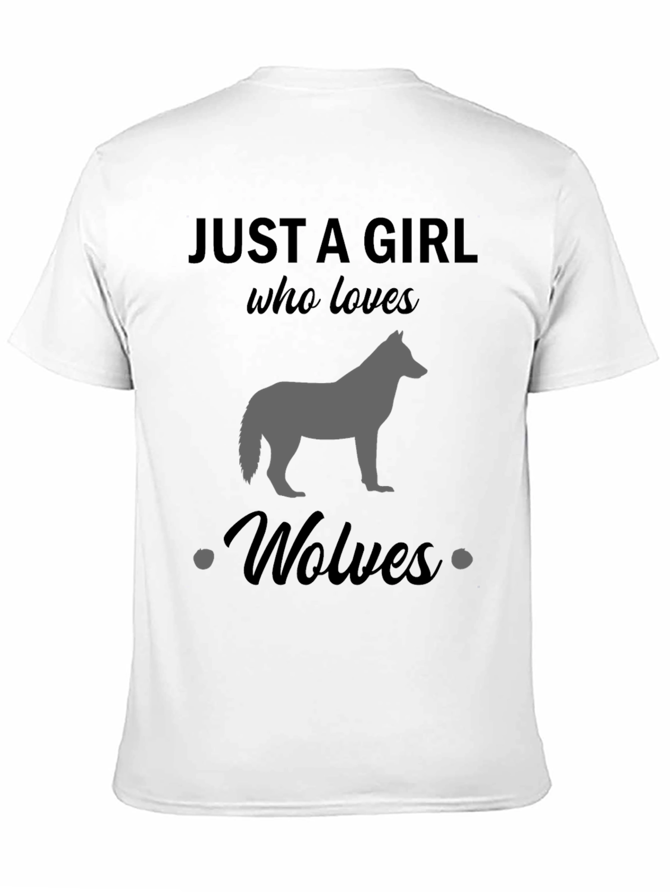 Just A Girl Who Loves Wolves Black T-Shirt