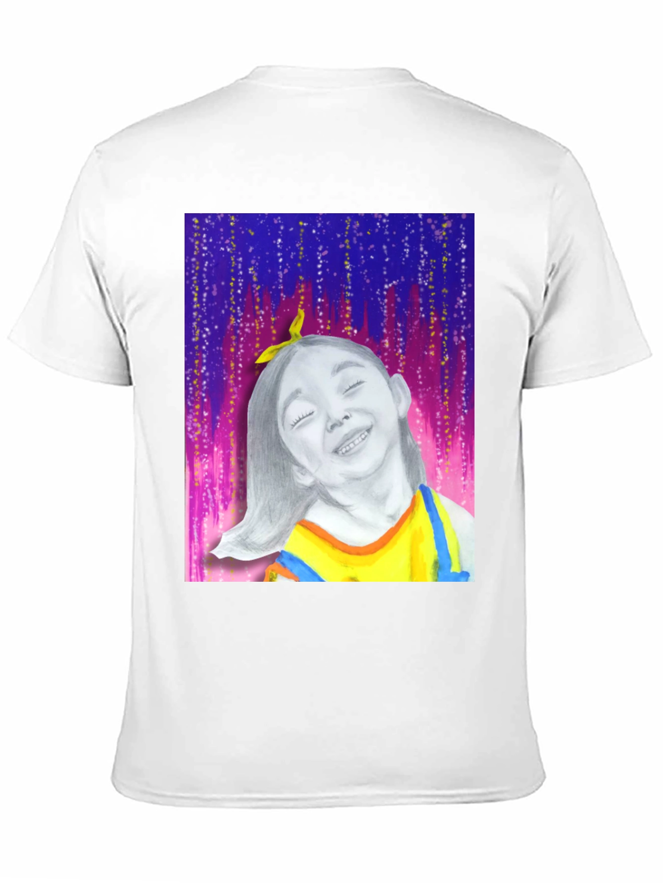 Unique Graphic Tee: Smiling Girl Portrait