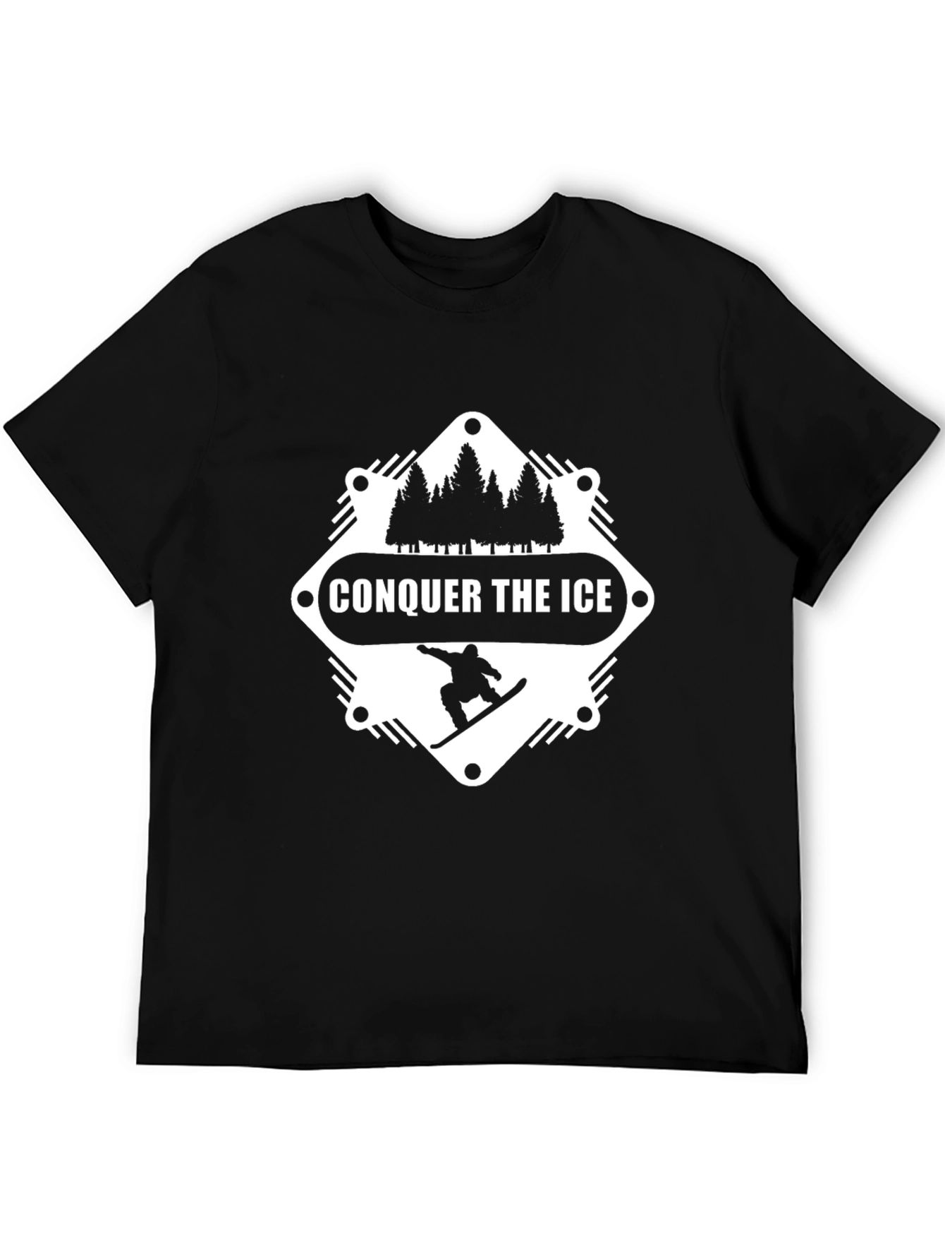 Conquer the Ice Graphic Tee - Snowboarder Shirt
