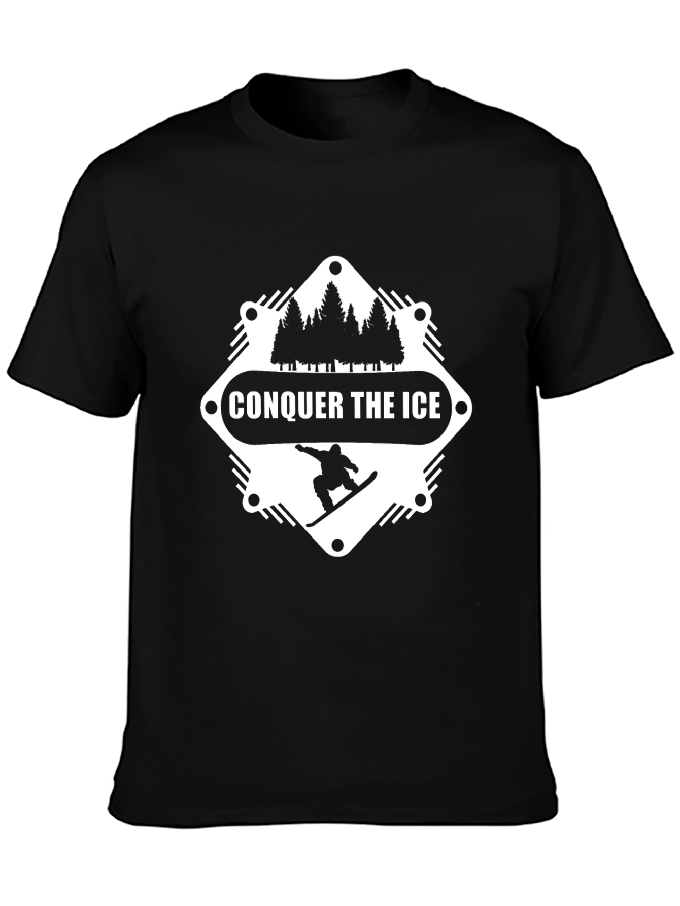 Conquer the Ice Graphic Tee - Snowboarder Shirt