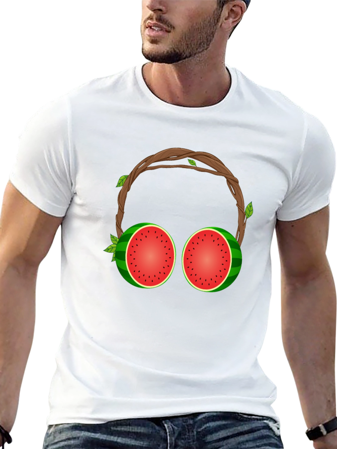 Watermelon Headphones Graphic T-Shirt