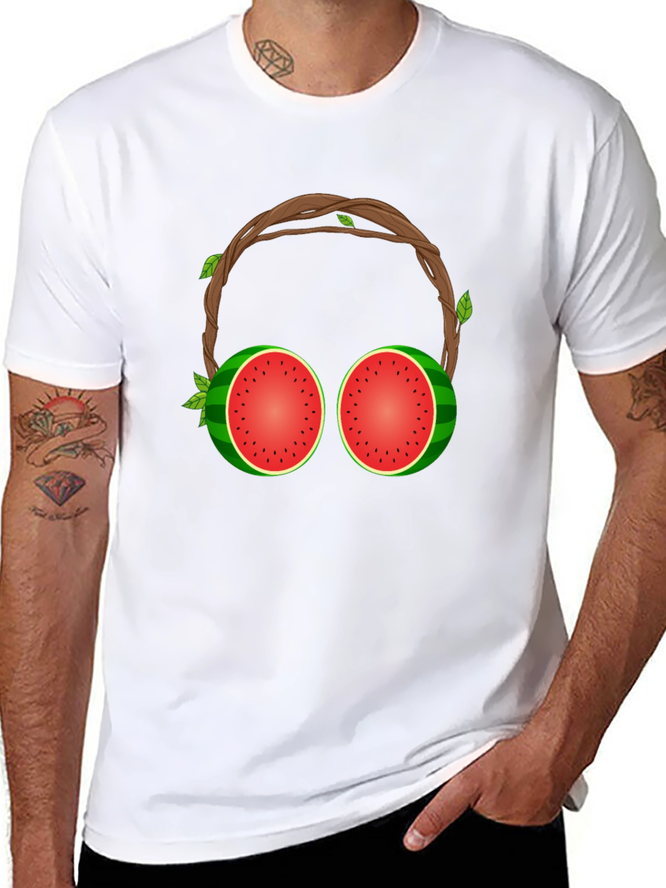 Watermelon Headphones Graphic T-Shirt