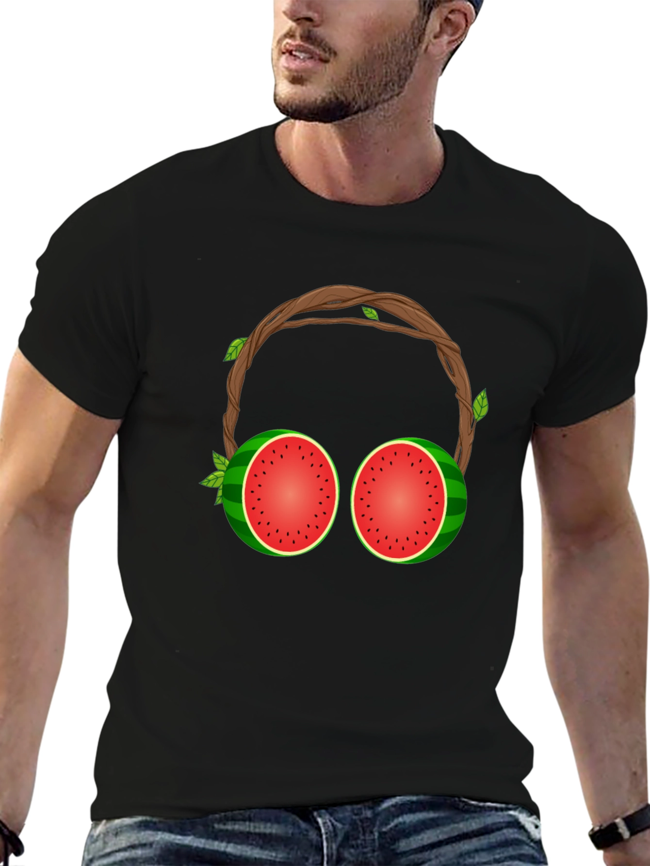 Watermelon Headphones Graphic T-Shirt
