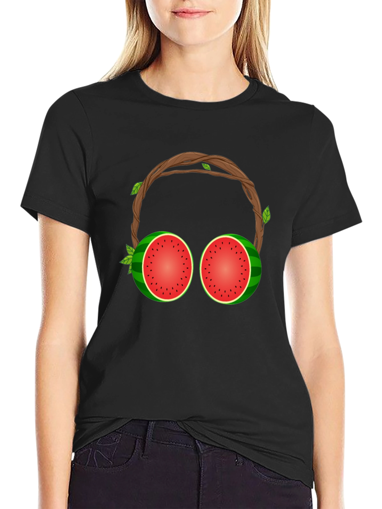 Watermelon Headphones Graphic T-Shirt