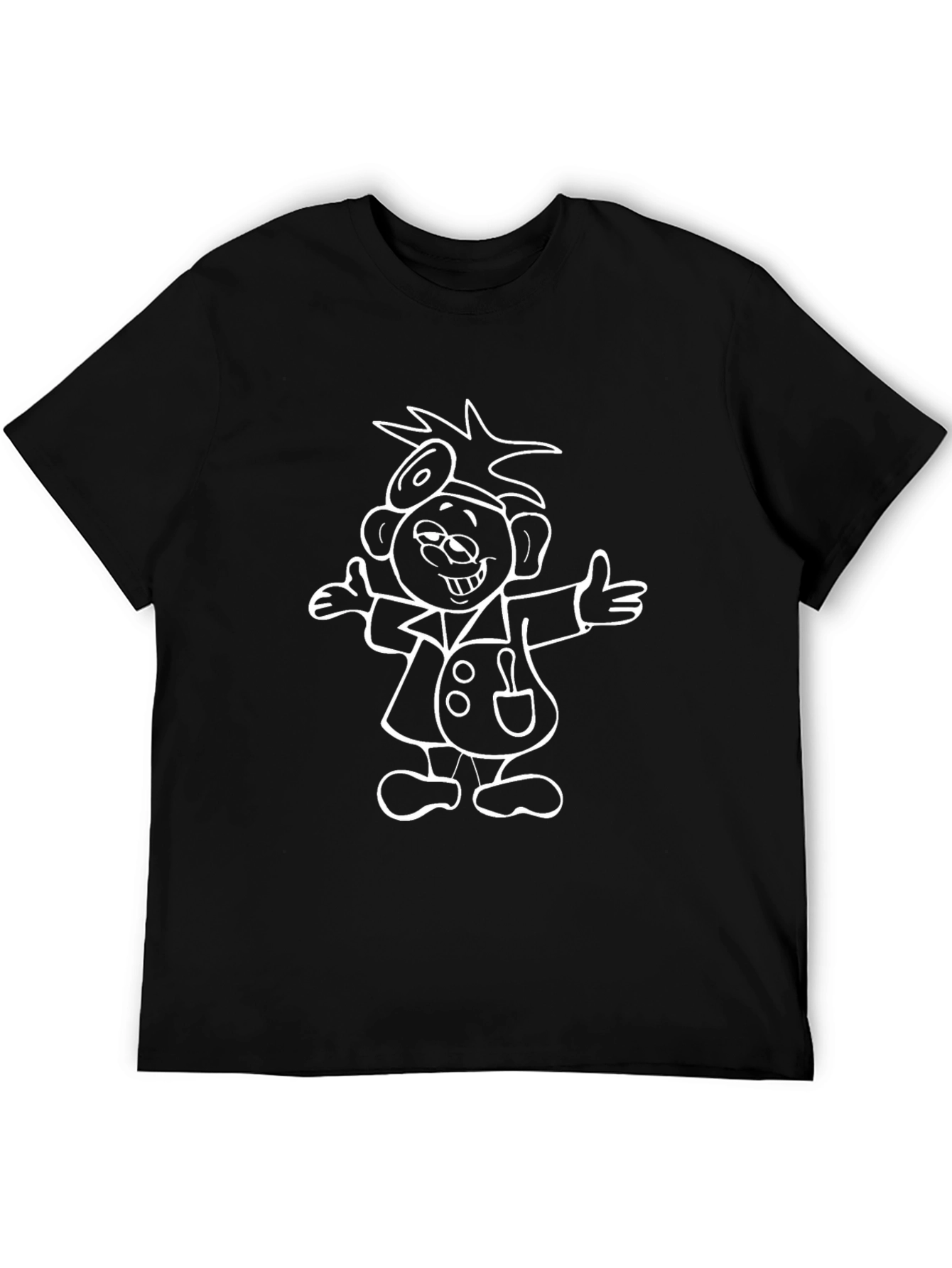 Cartoon Doctor Graphic T-Shirt - Black Cotton Tee