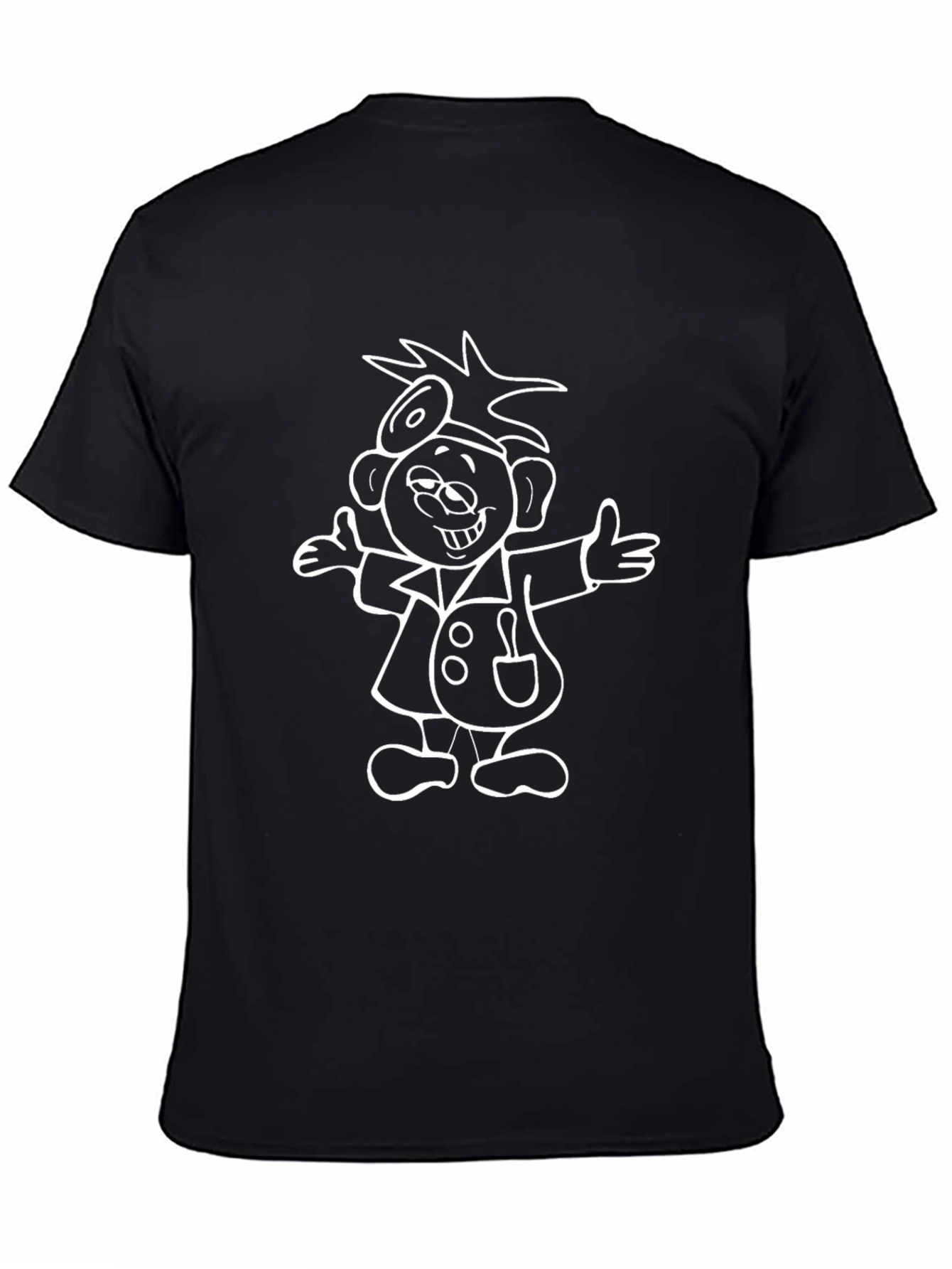 Cartoon Doctor Graphic T-Shirt - Black Cotton Tee