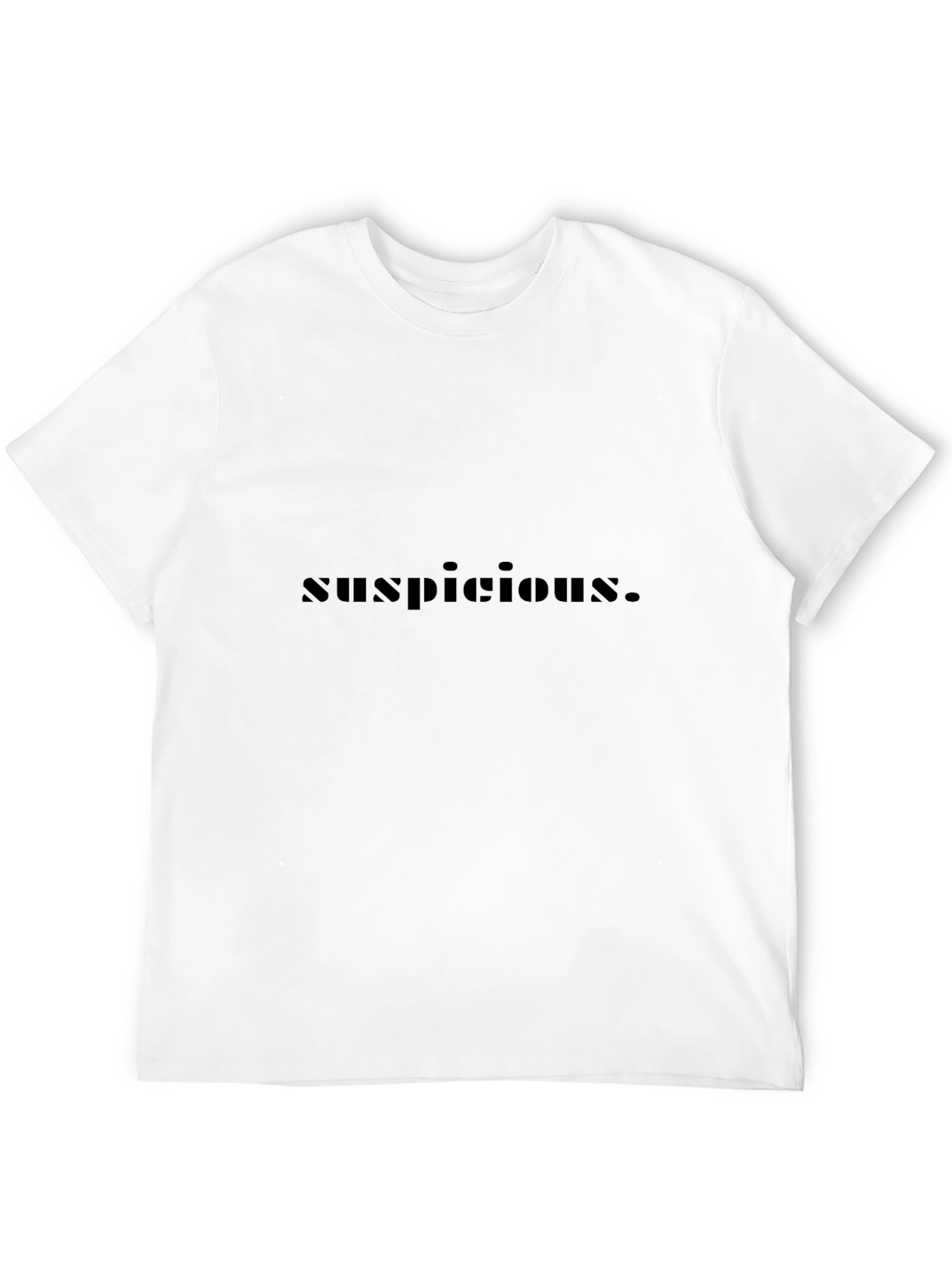 Suspicious Graphic Tee - Black Crew Neck