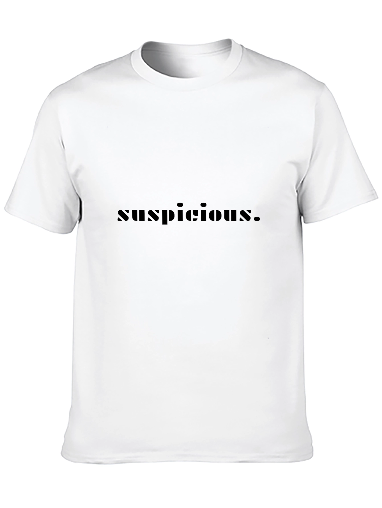 Suspicious Graphic Tee - Black Crew Neck