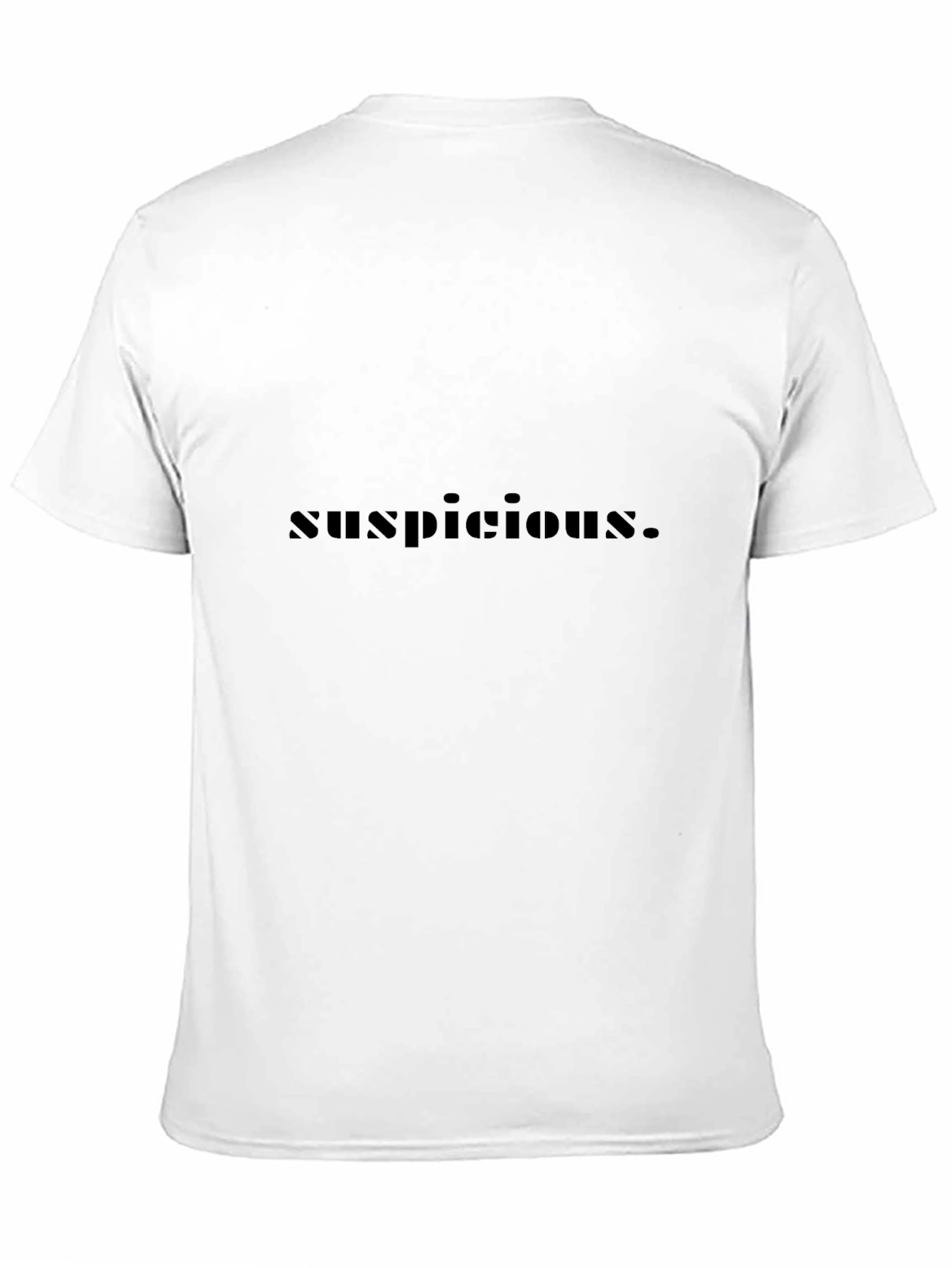Suspicious Graphic Tee - Black Crew Neck