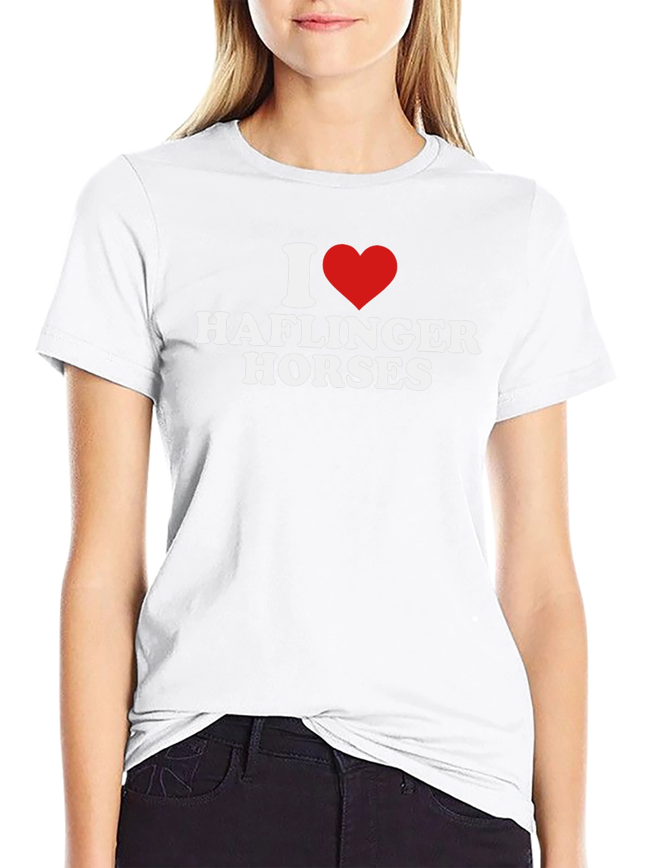 I Heart Haflinger Horses Black T-Shirt