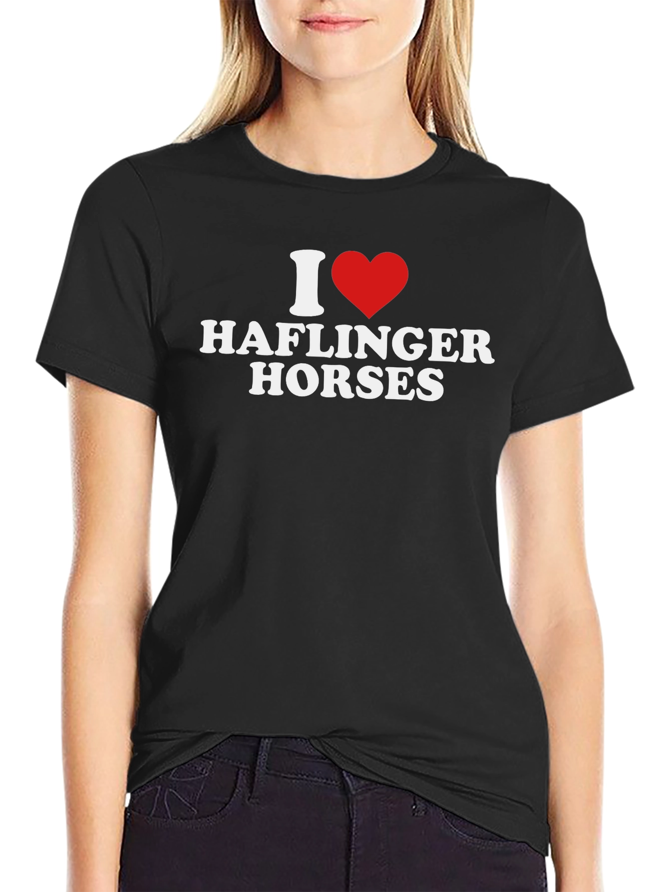 I Heart Haflinger Horses Black T-Shirt
