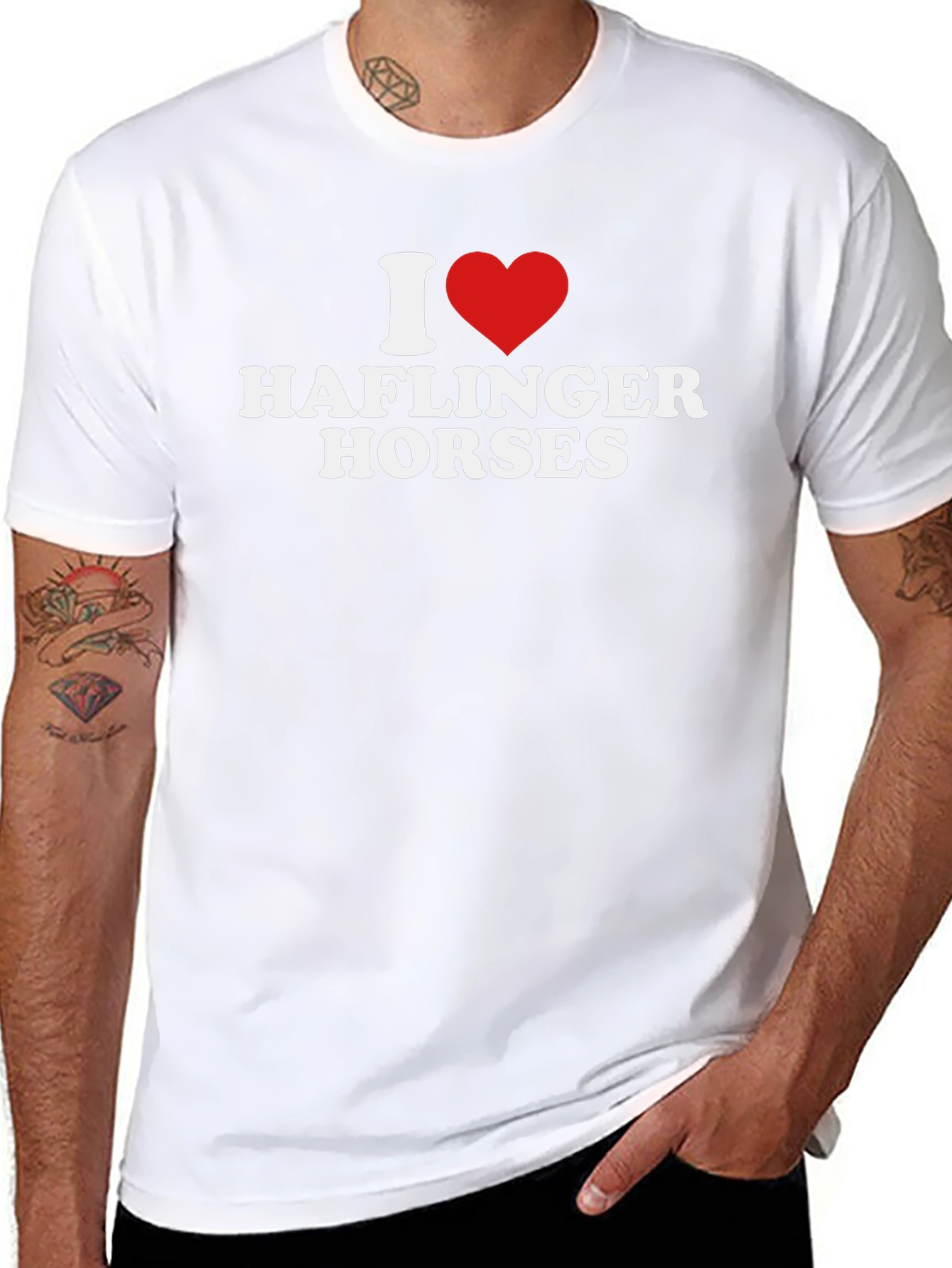 I Heart Haflinger Horses Black T-Shirt