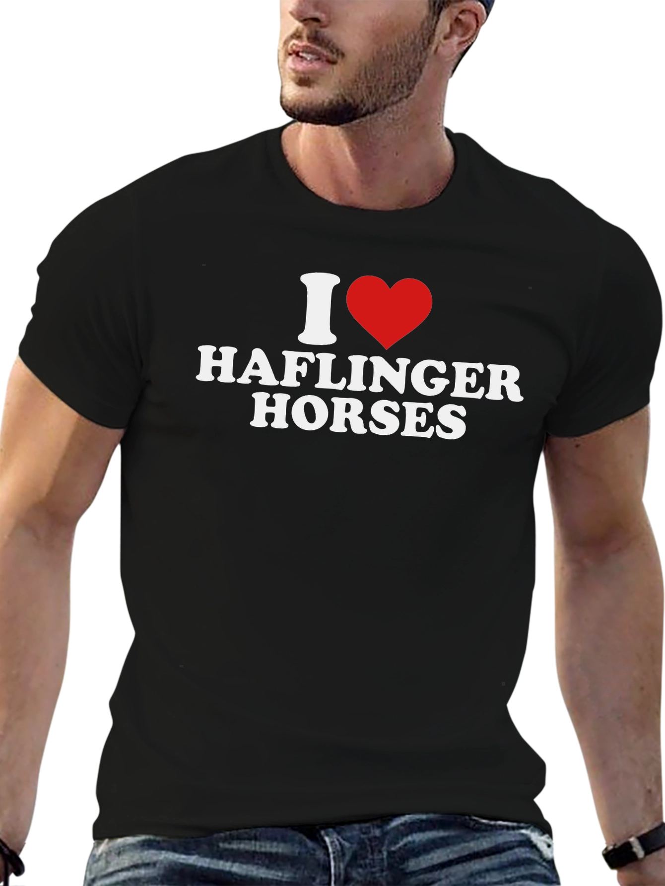 I Heart Haflinger Horses Black T-Shirt