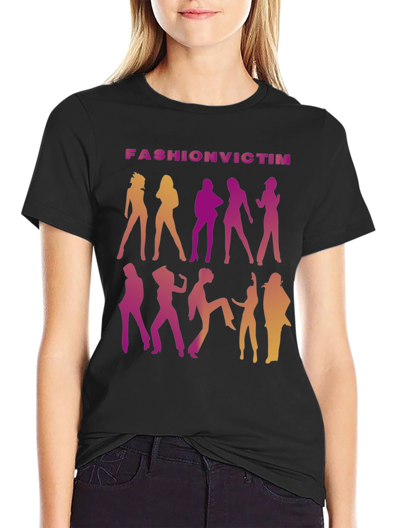 Fashion Victim Graphic T-Shirt - Retro Disco Style