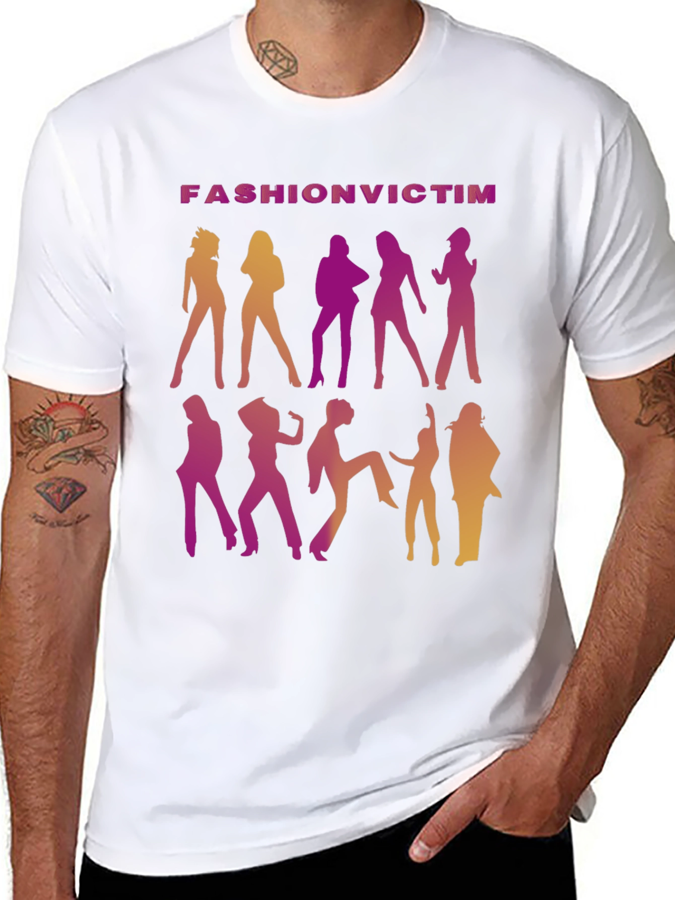 Fashion Victim Graphic T-Shirt - Retro Disco Style