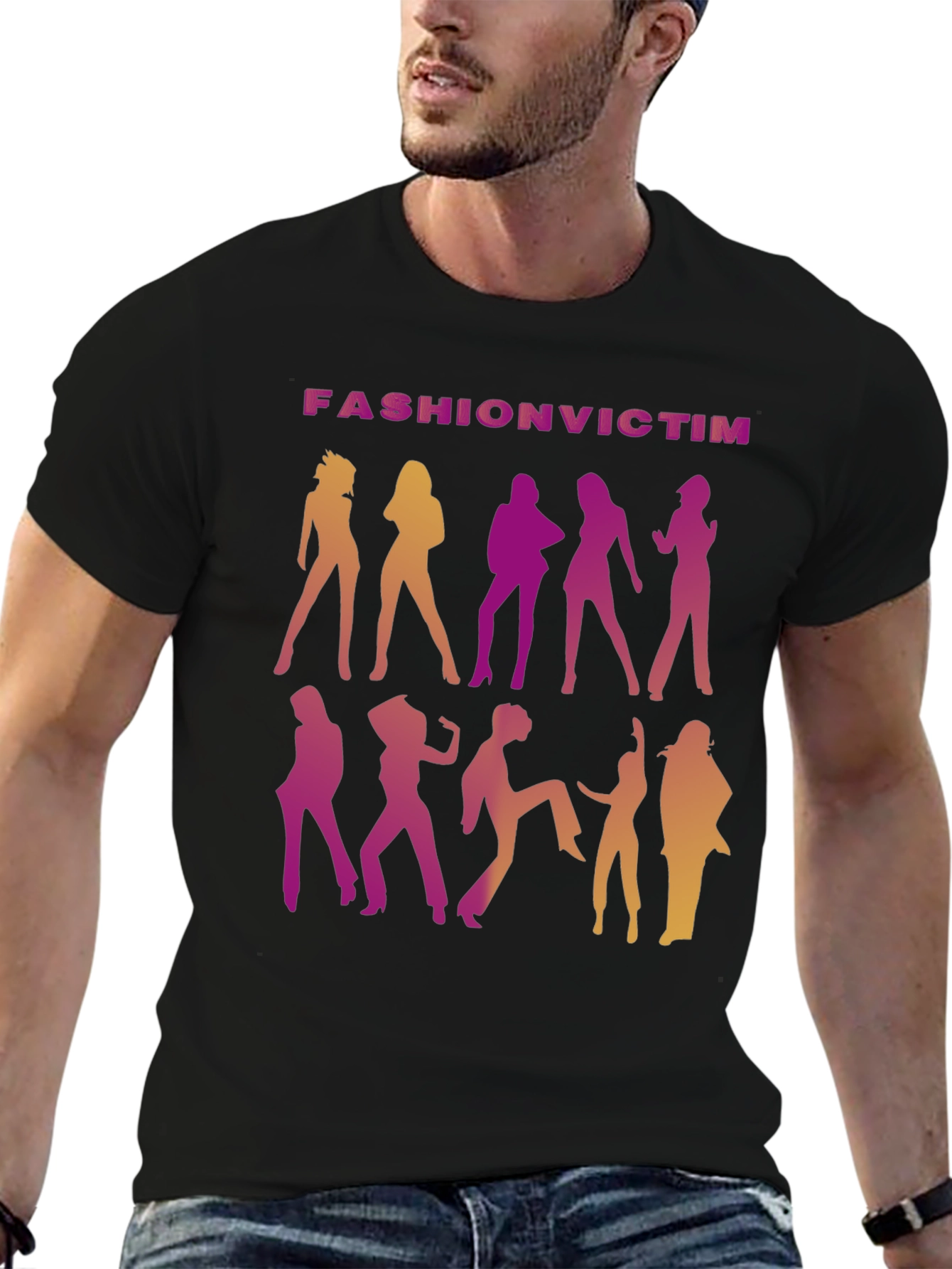 Fashion Victim Graphic T-Shirt - Retro Disco Style