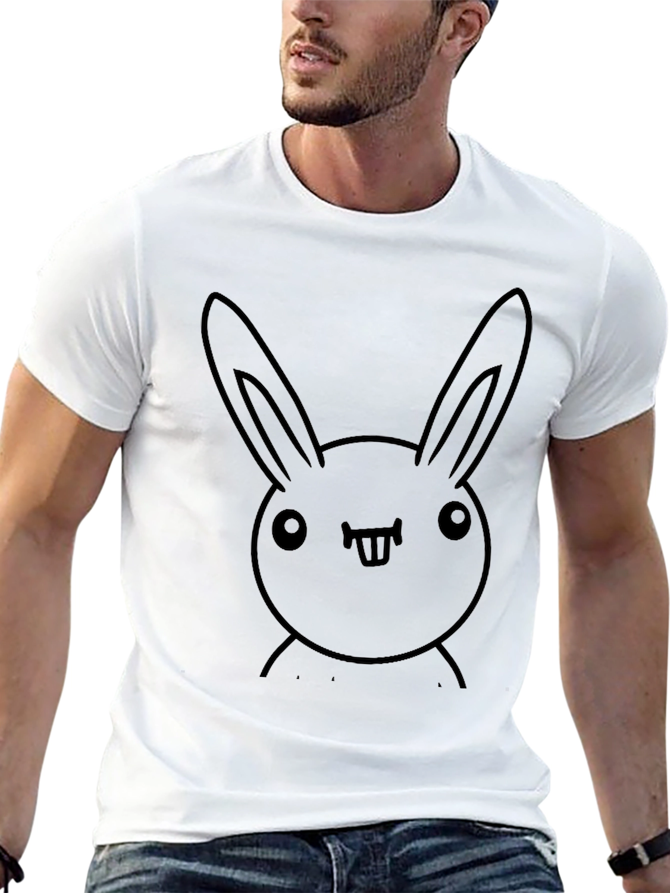 Funny Bunny Graphic Black T-Shirt