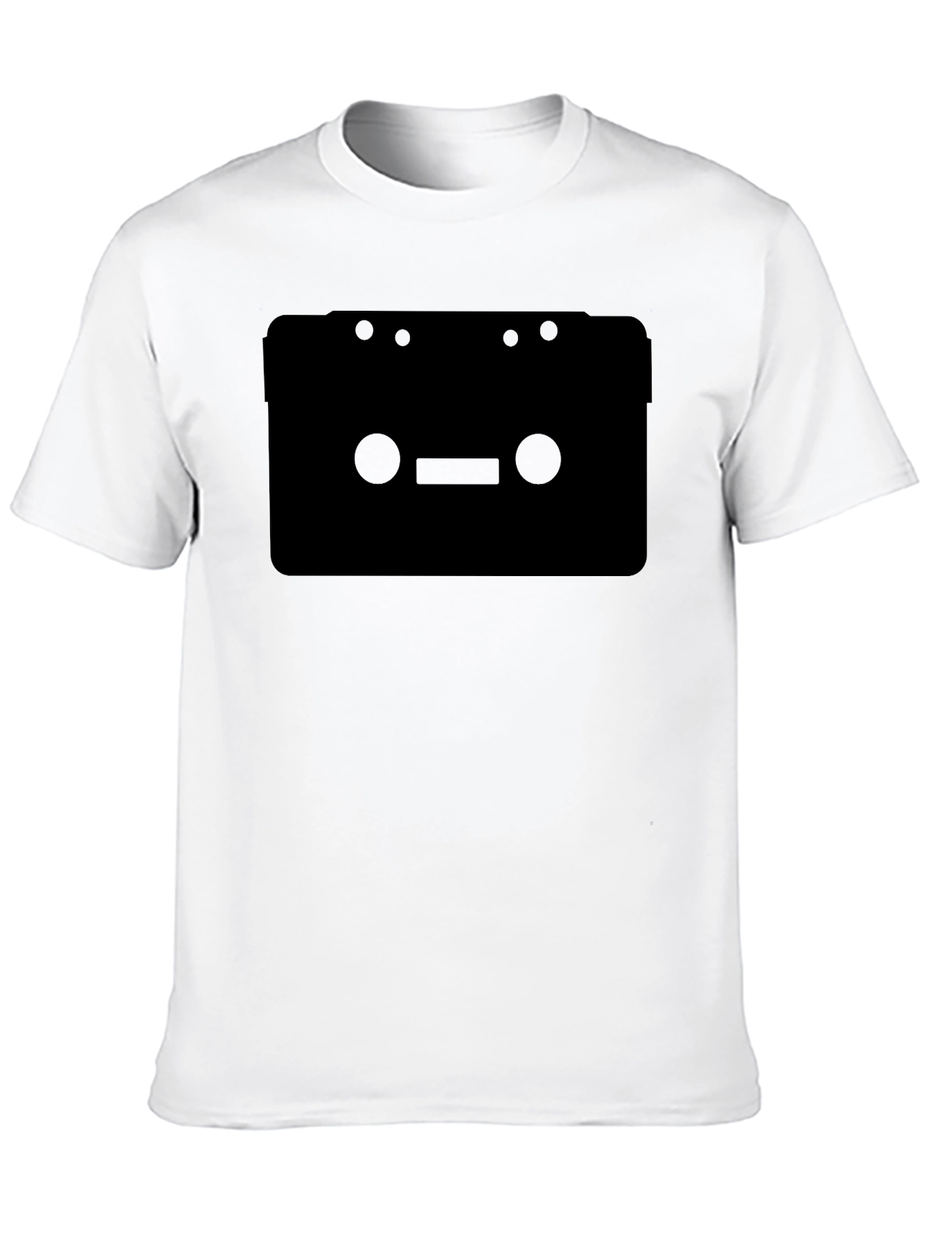 Retro Cassette Tape Graphic Tee - Black