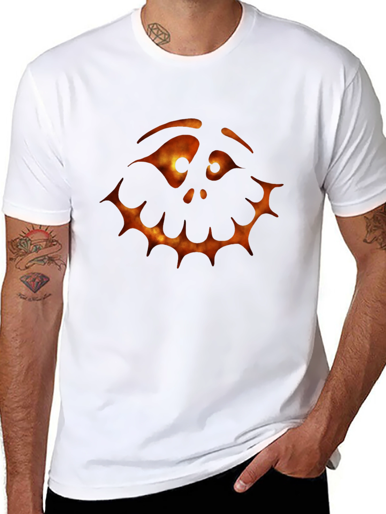 Spooky Pumpkin Face Graphic Tee