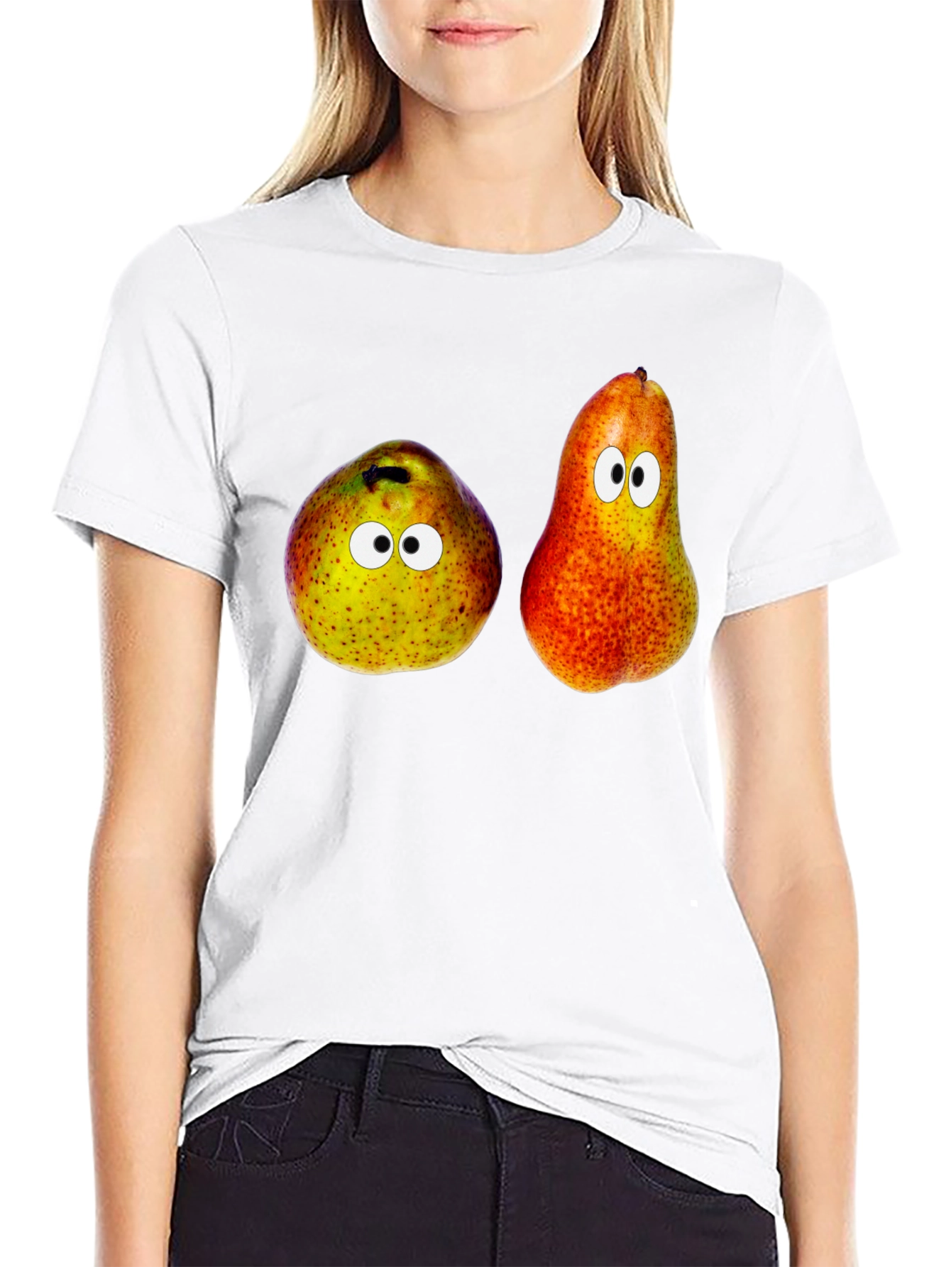 Funny Pear Googly Eyes Graphic Tee - Unisex