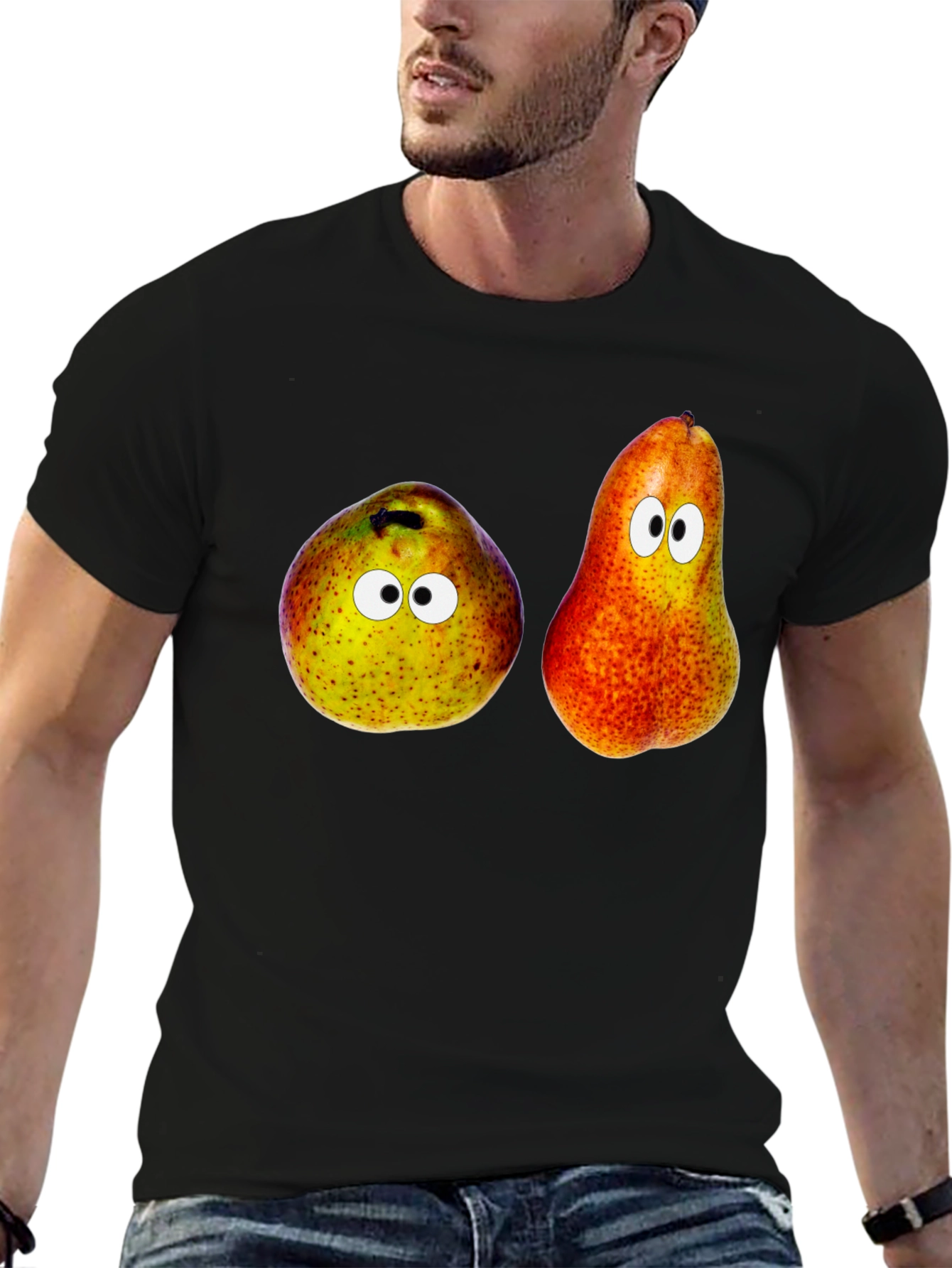 Funny Pear Googly Eyes Graphic Tee - Unisex