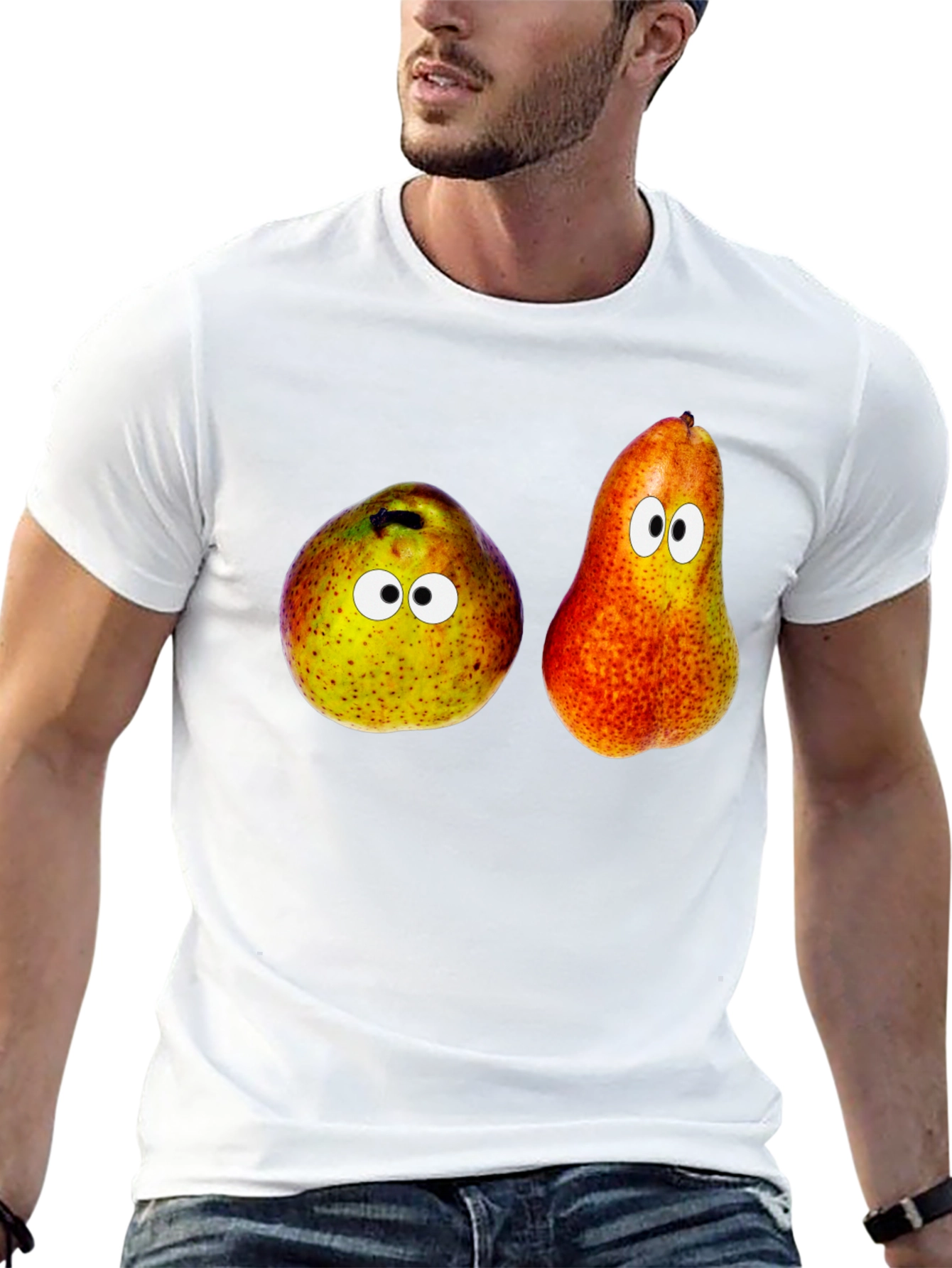 Funny Pear Googly Eyes Graphic Tee - Unisex