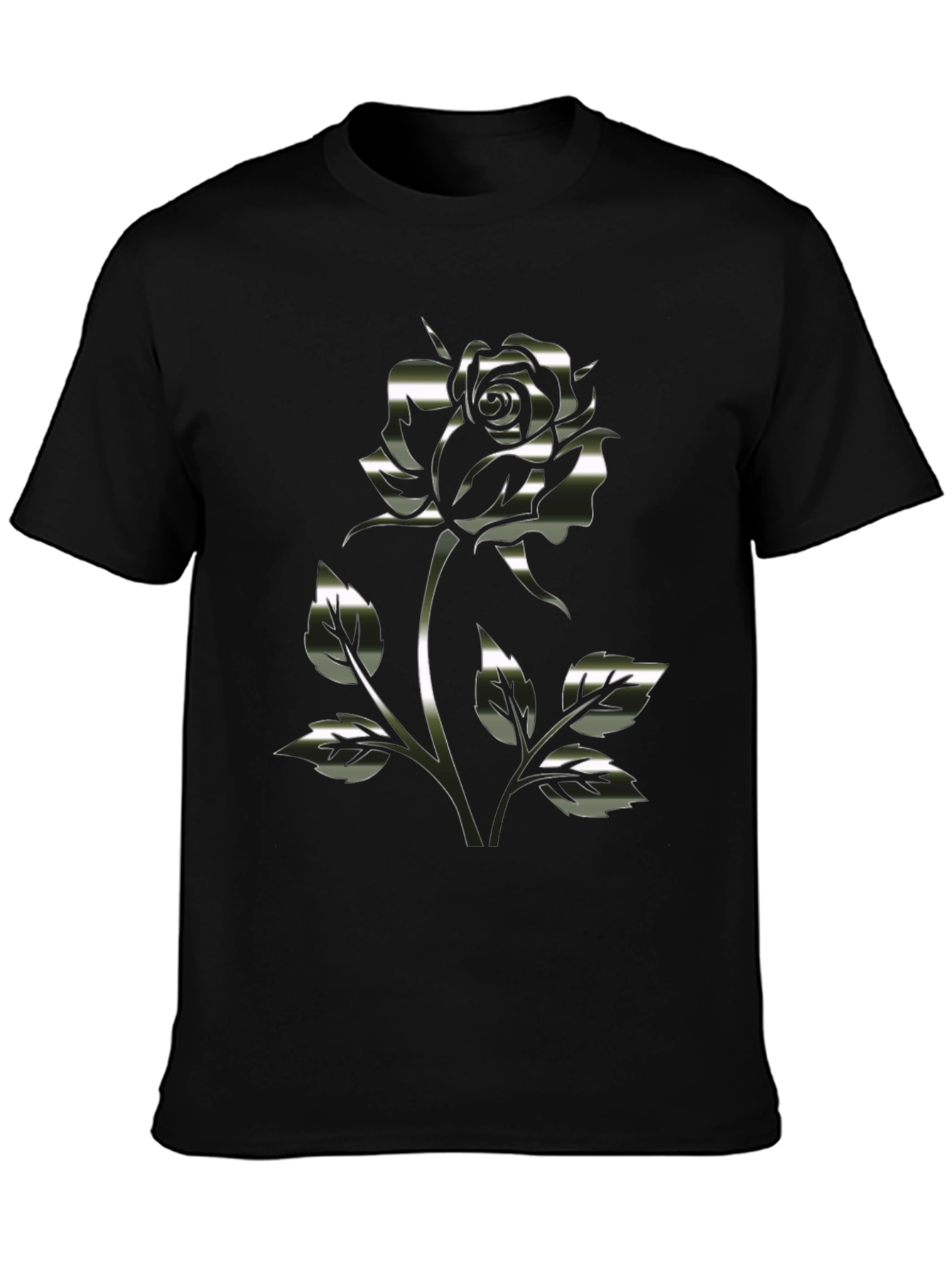 Chrome Rose Graphic Black T-Shirt