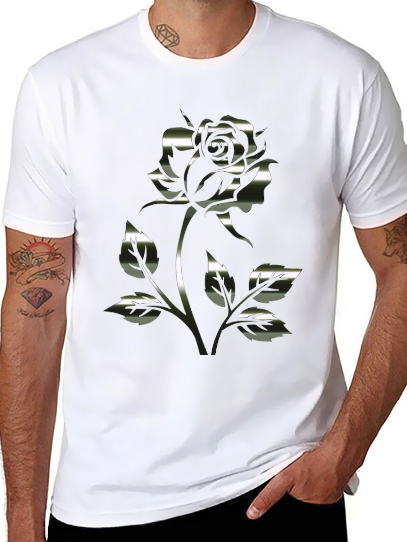 Chrome Rose Graphic Black T-Shirt