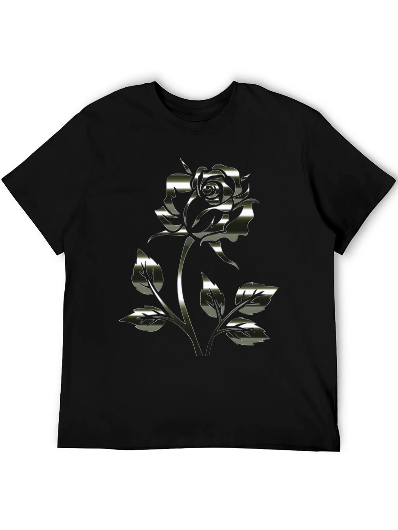 Chrome Rose Graphic Black T-Shirt