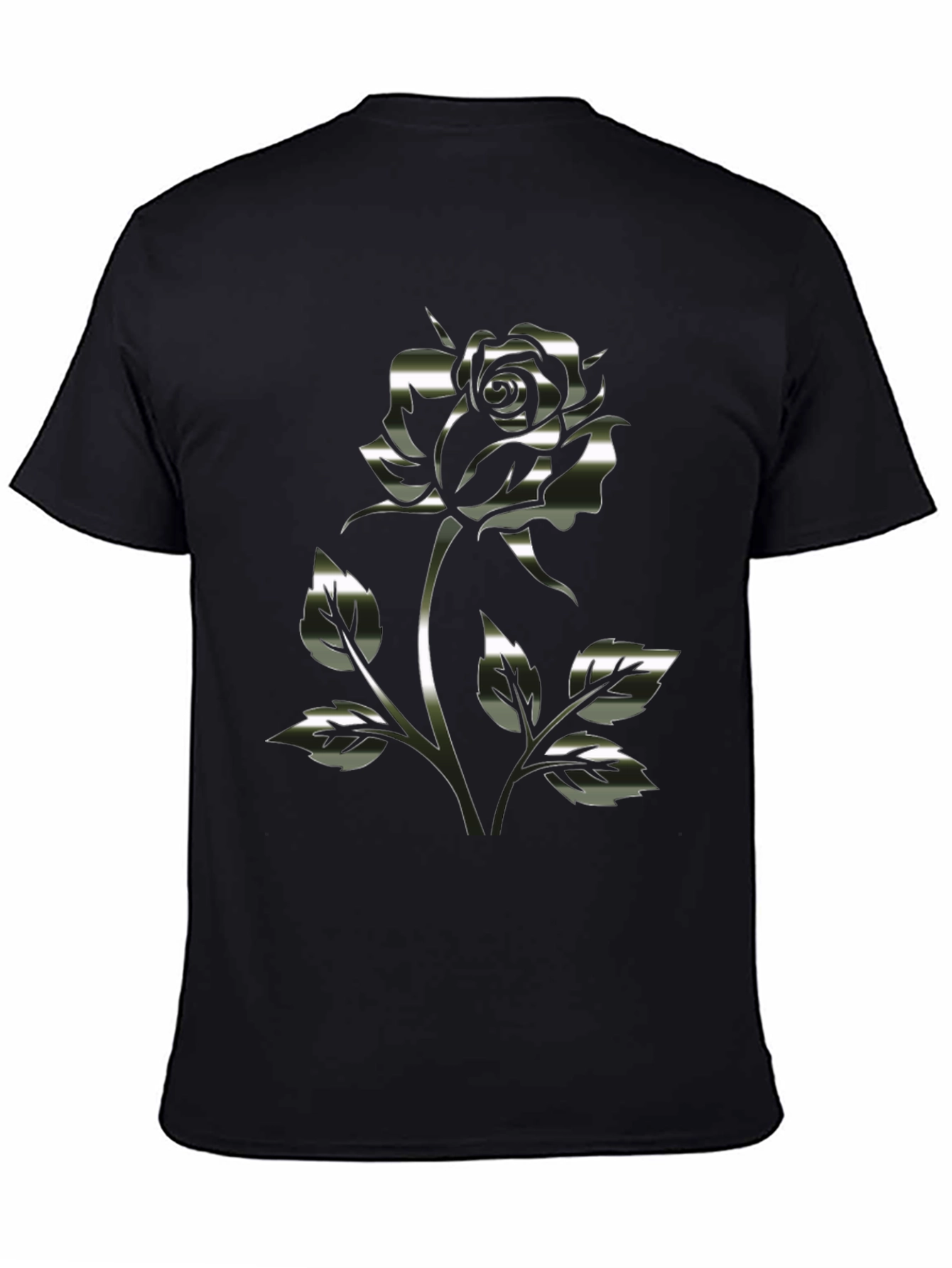 Chrome Rose Graphic Black T-Shirt
