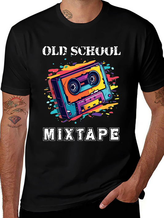 Retro Old School Mixtape T-Shirt - Colorful 90s Throwback Tee