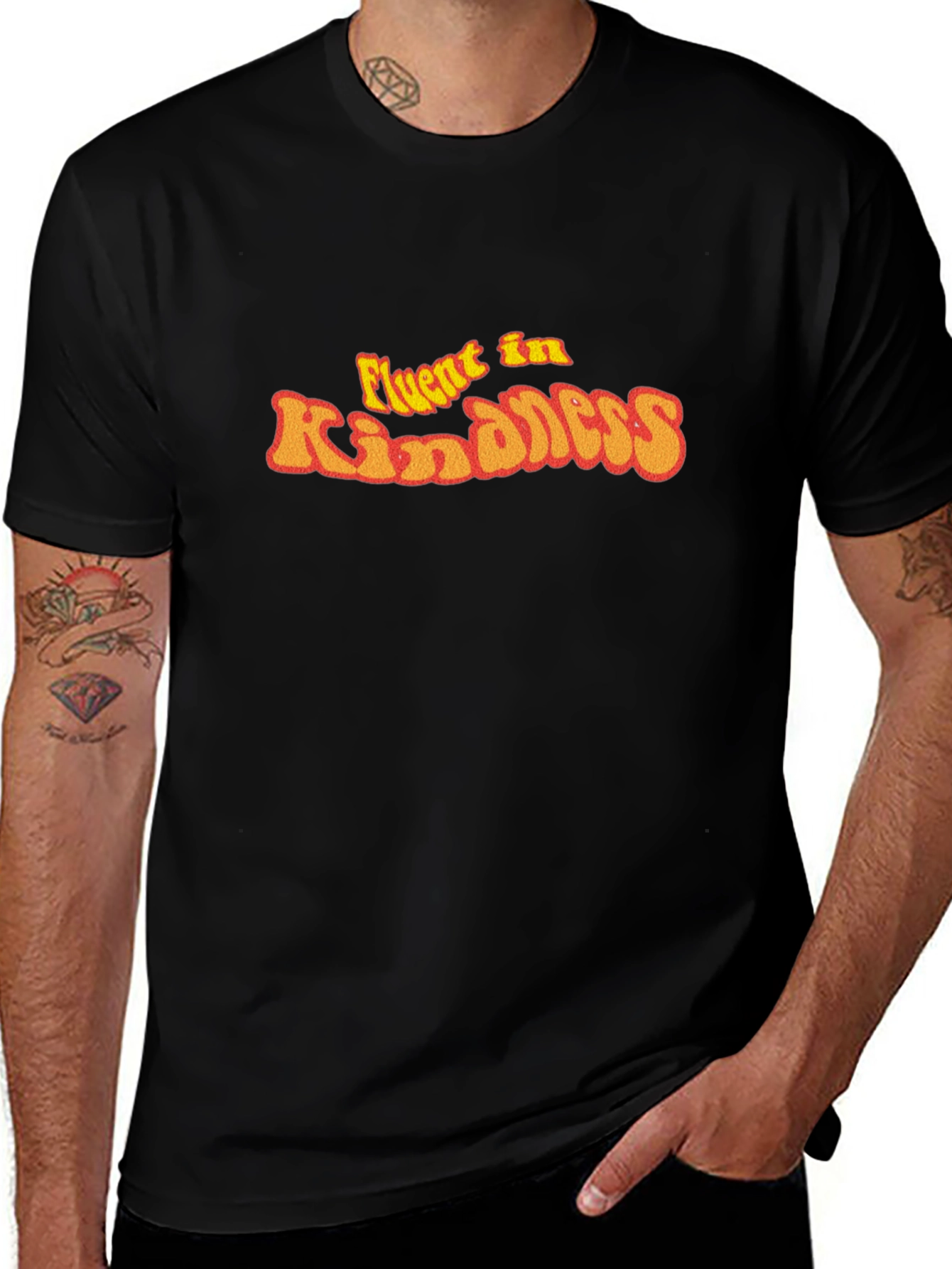 Fluent in Kindness Graphic T-Shirt - Positive Message Tee