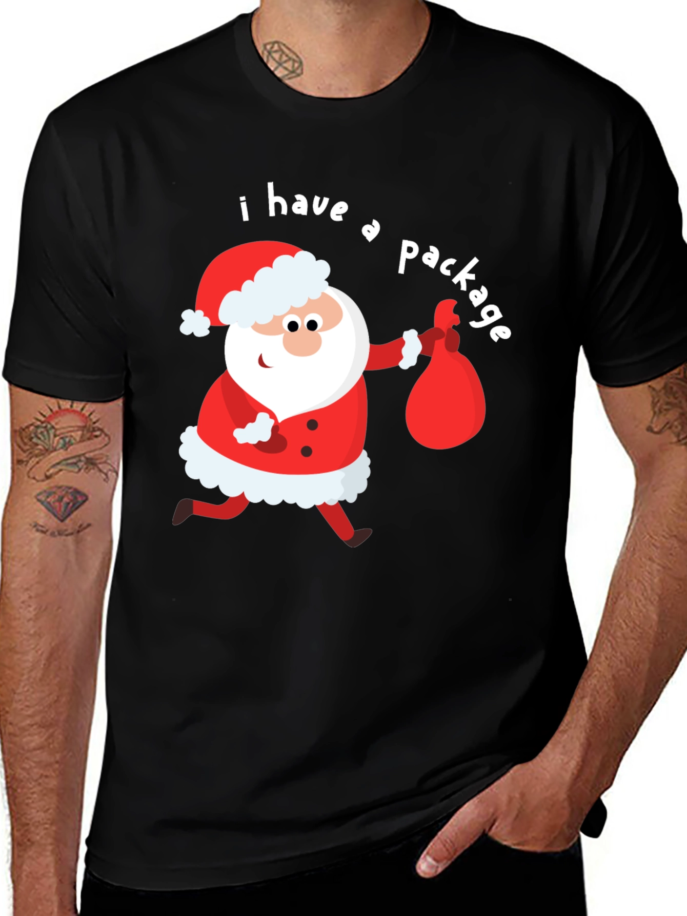 Funny Santa I Have a Package Holiday T-Shirt